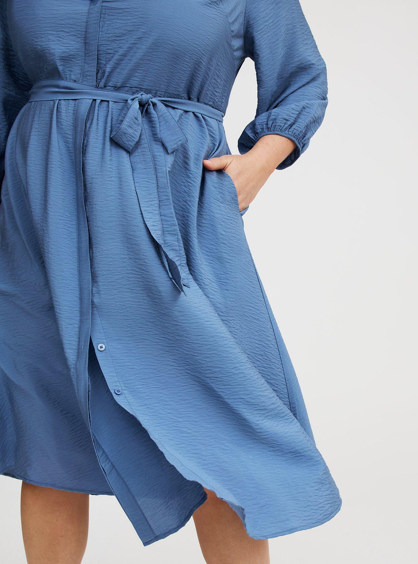 Collared Tie-Front Shirt Dress