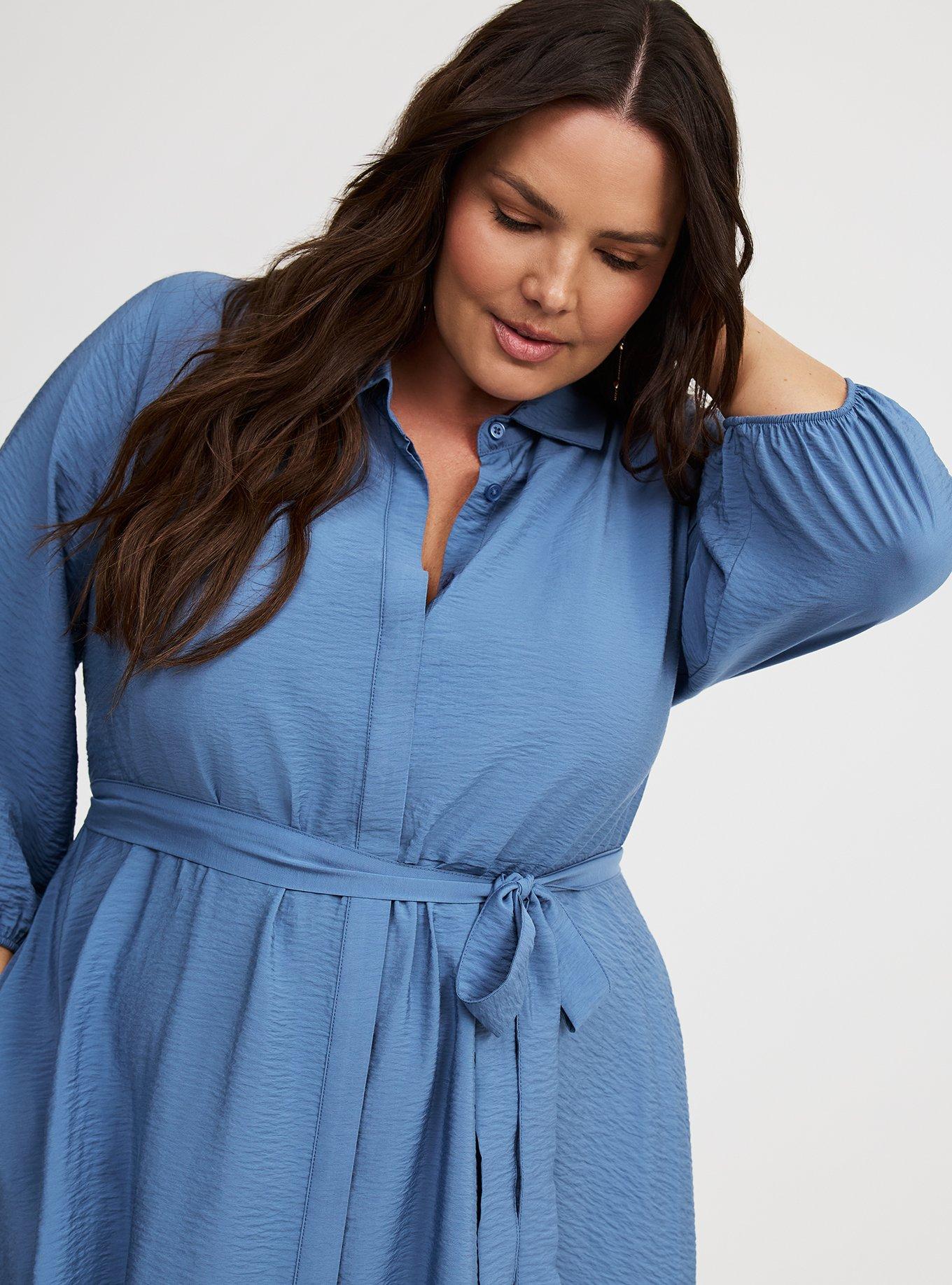 Collared Tie-Front Shirt Dress