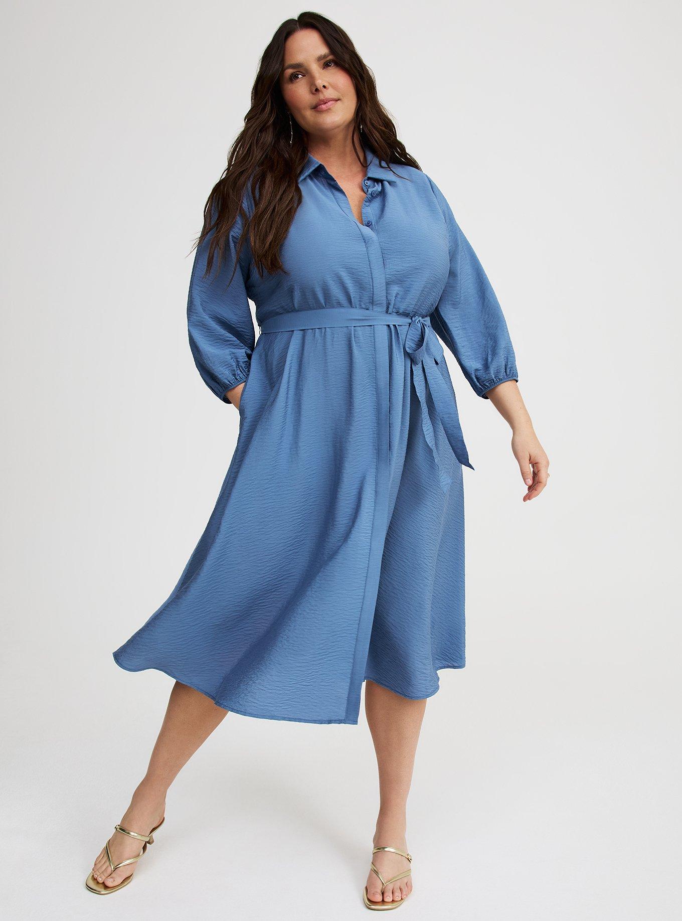 Collared Tie-Front Shirt Dress