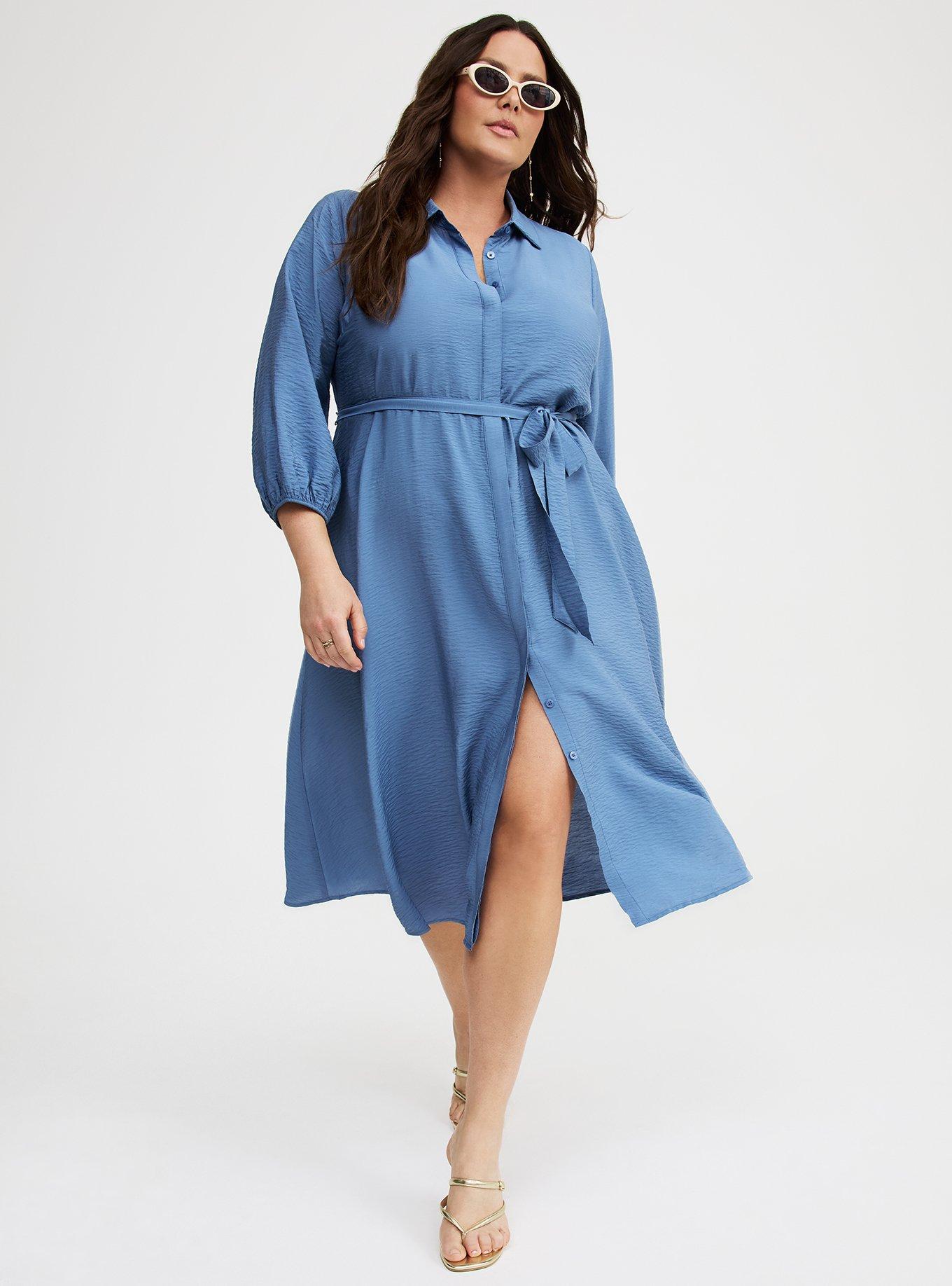 Collared Tie-Front Shirt Dress