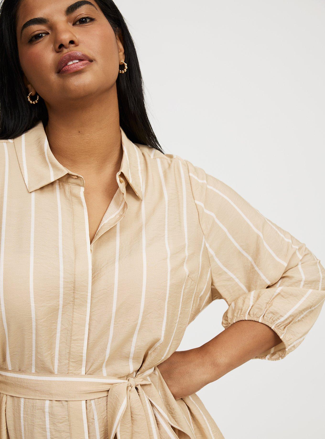 Collared Tie-Front Shirt Dress