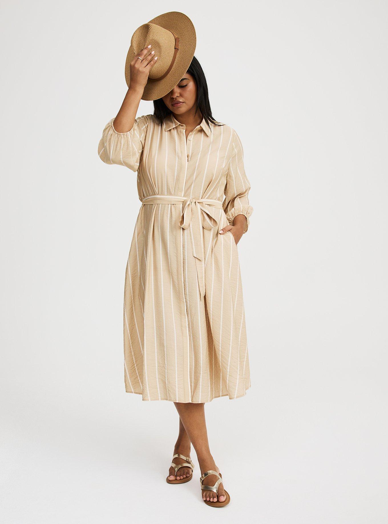Collared Tie-Front Shirt Dress