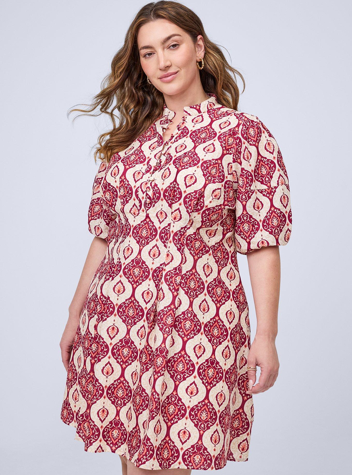 Belle Isle Popover Mini Dress, FLARE DAMASK MULTI, alternate
