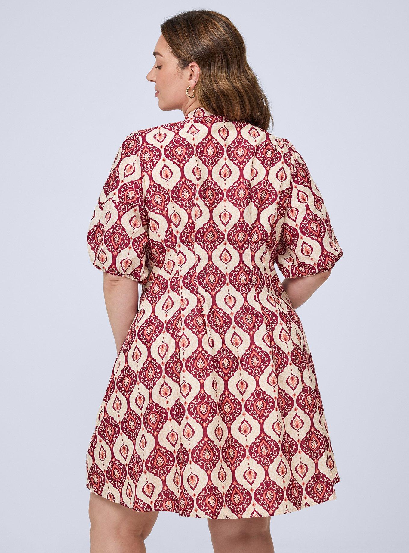 Belle Isle Popover Mini Dress, FLARE DAMASK MULTI, alternate