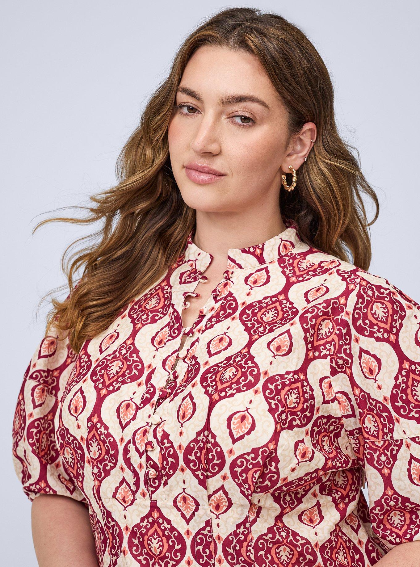 Belle Isle Popover Mini Dress, FLARE DAMASK MULTI, alternate