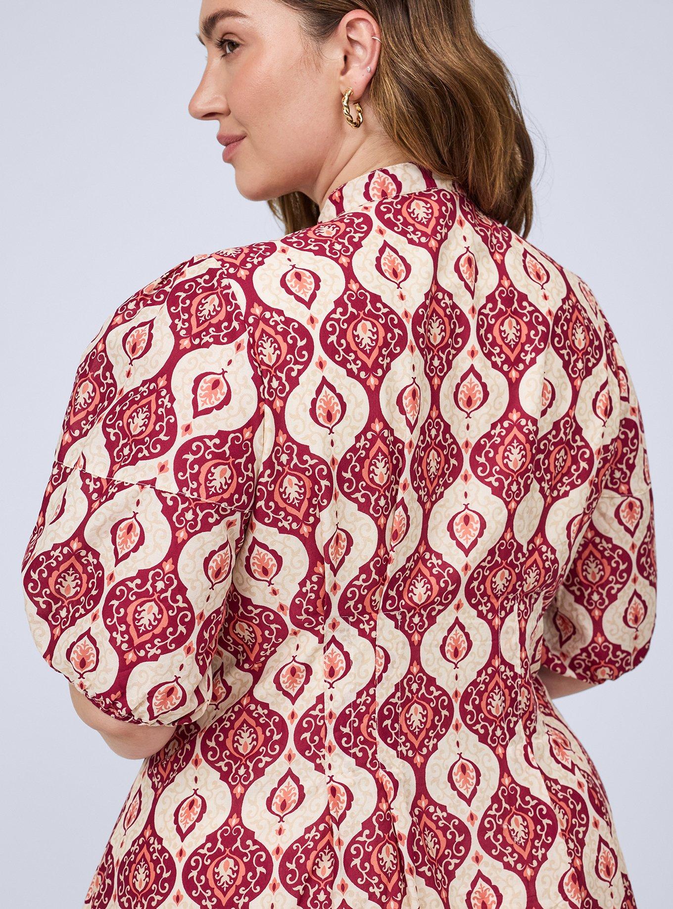 Belle Isle Popover Mini Dress, FLARE DAMASK MULTI, alternate