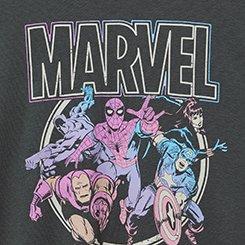 Plus Size Marvel Avengers Relaxed Cotton Crew Tee, VINTAGE BLACK, swatch
