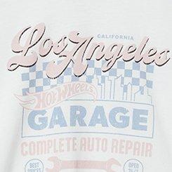Plus Size Hot Wheels Crop Raglan Tee, BLANC DE BLANC, swatch