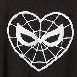 Plus Size Spiderman Cotton Raglan Puff Crop Tee, DEEP BLACK, swatch