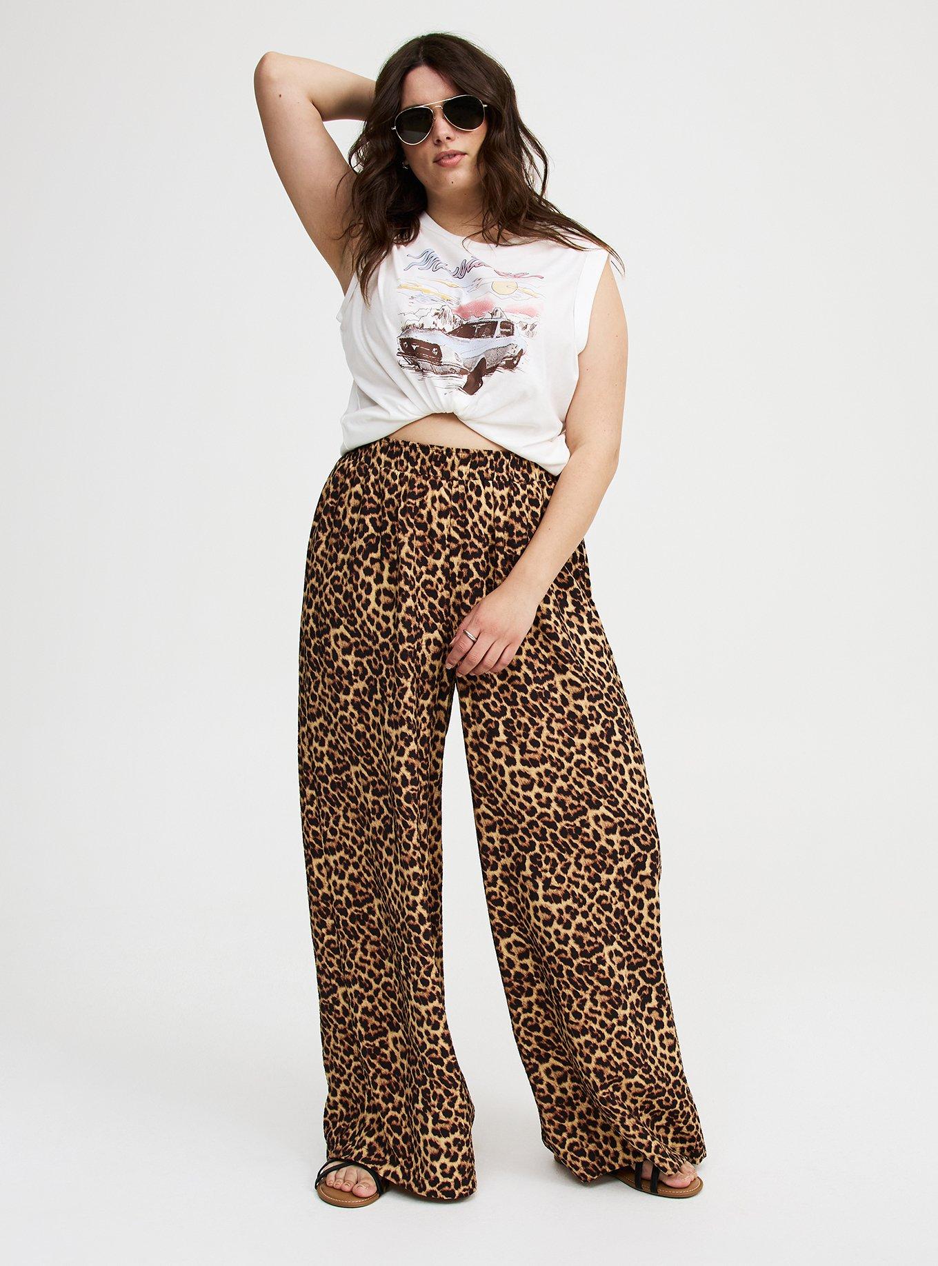Wide-Leg High-Rise Crinkle Rayon Pant