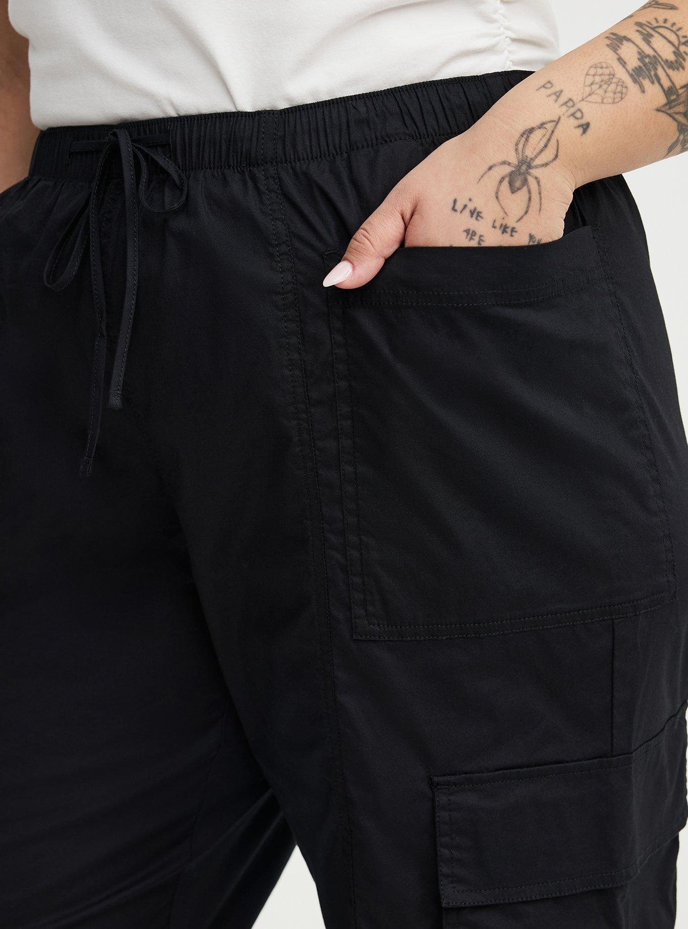 High-Rise Poplin Parachute Pant, DEEP BLACK, alternate