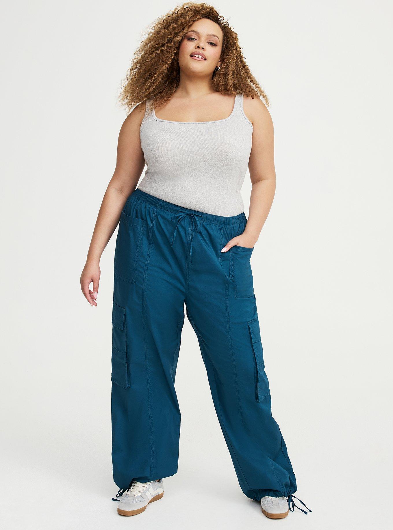 High-Rise Poplin Parachute Pant, LEGION BLUE, hi-res