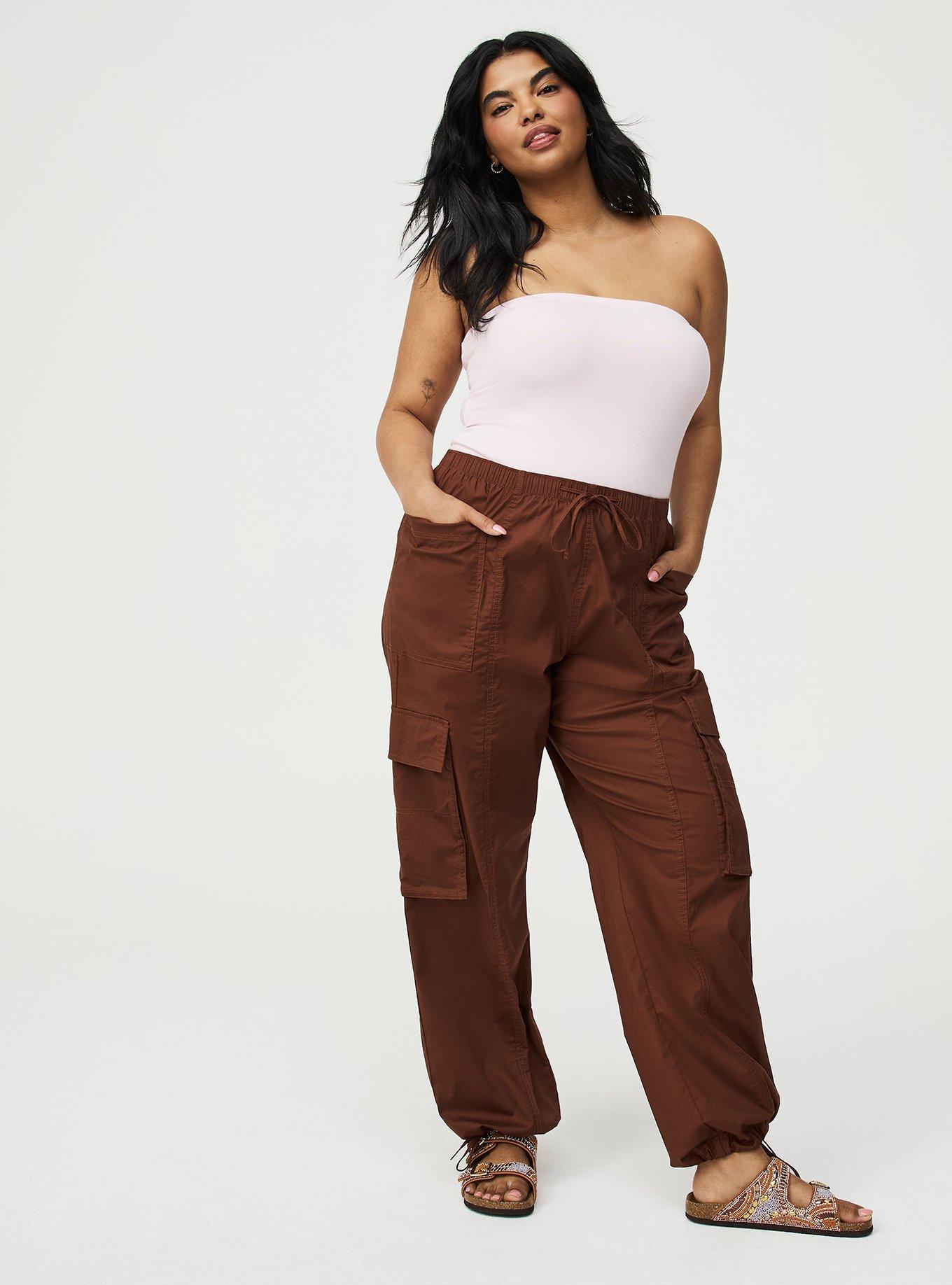 High-Rise Poplin Parachute Pant, CAPPUCCINO, hi-res