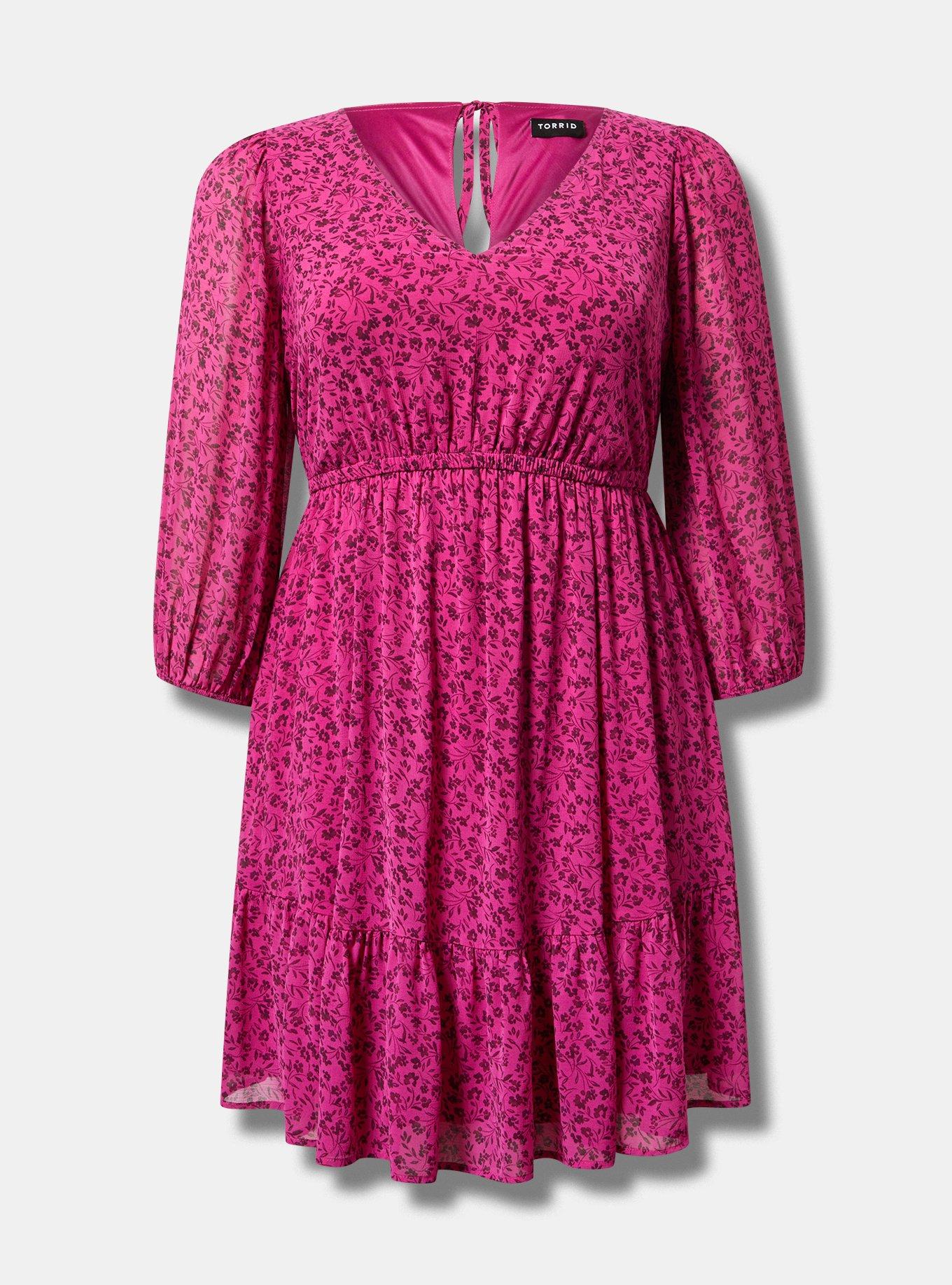 Plus Size - Mini Chiffon Tiered Babydoll Dress - Torrid