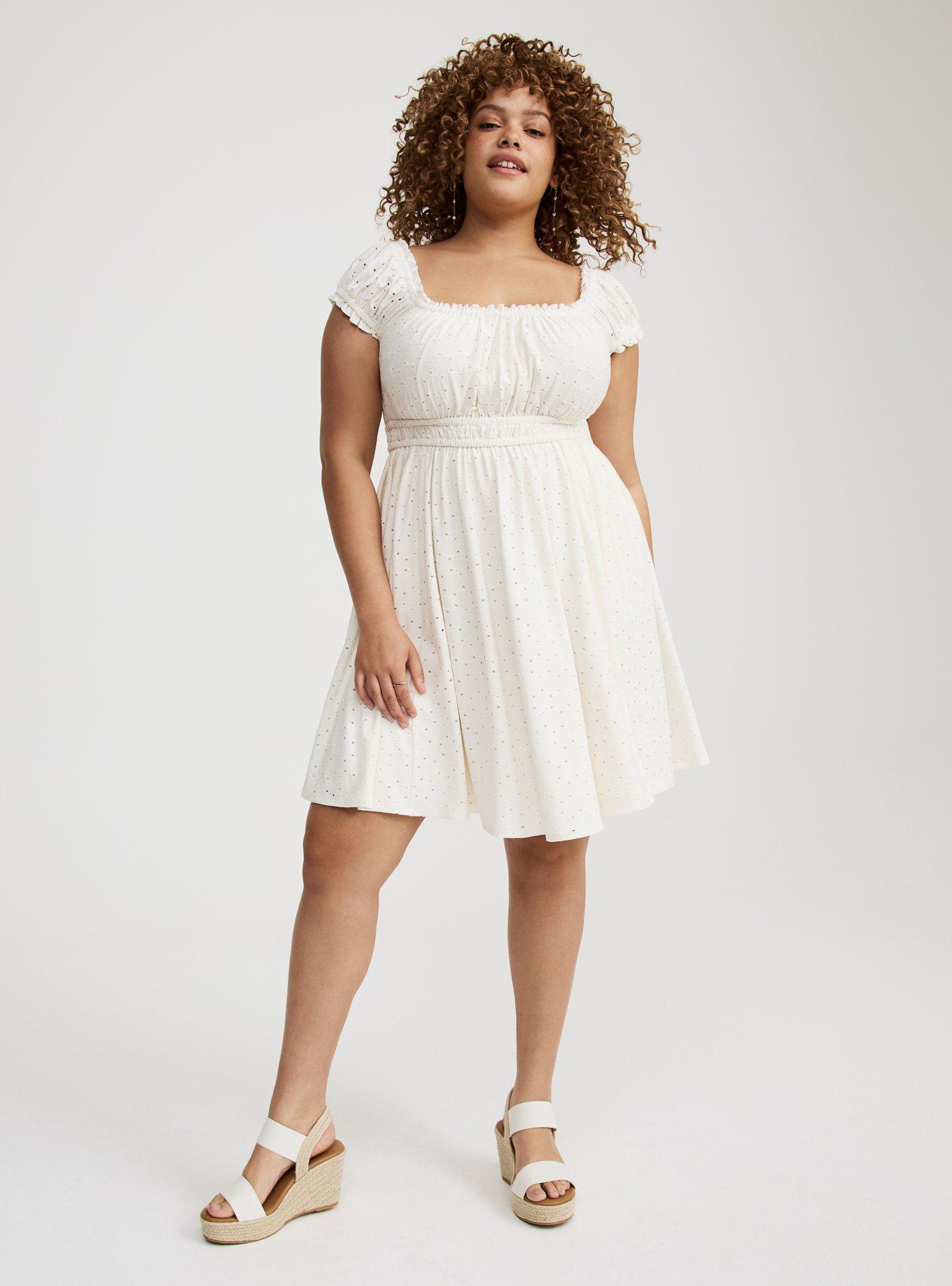 Mini Knit Eyelet Dress