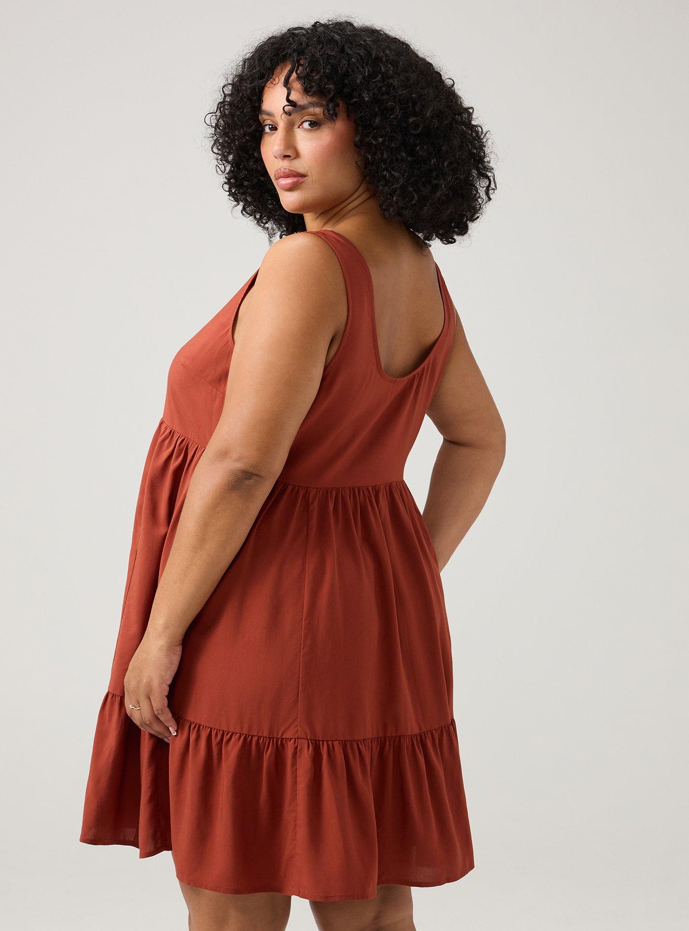 Tiered Tank Mini Dress, ROASTED RUSSET, alternate