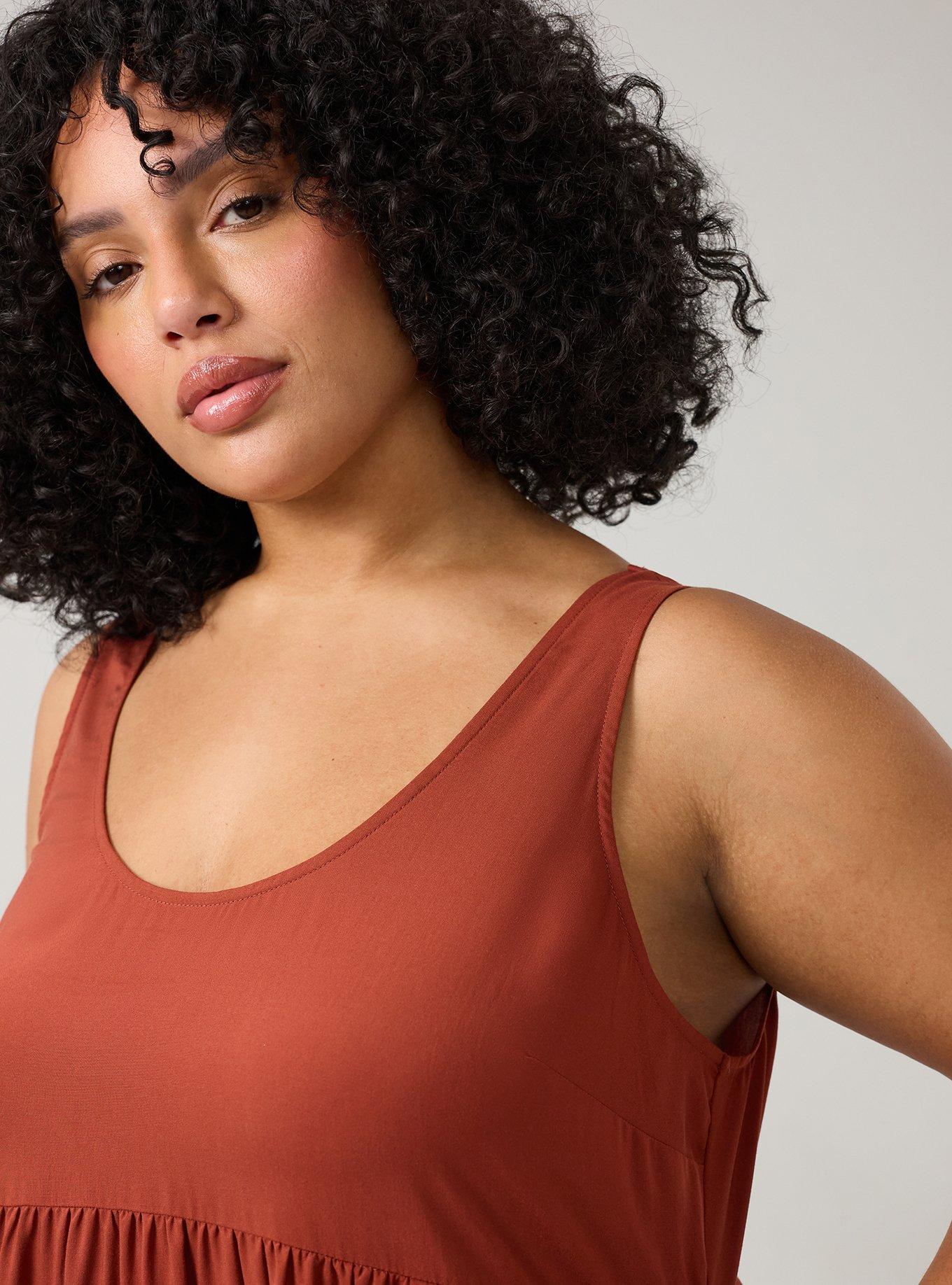 Tiered Tank Mini Dress, ROASTED RUSSET, alternate