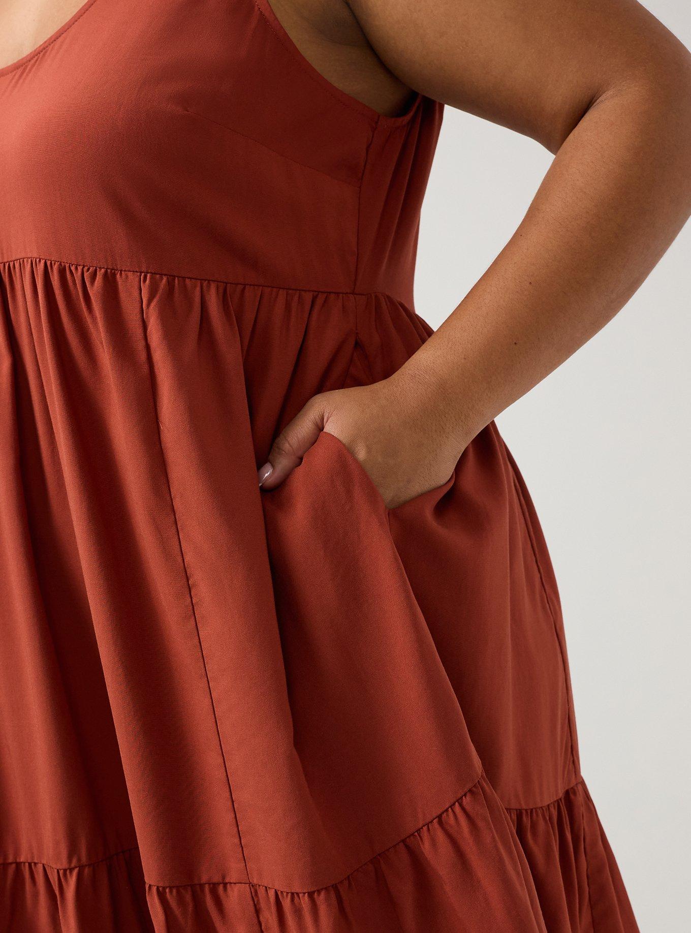 Tiered Tank Mini Dress, ROASTED RUSSET, alternate
