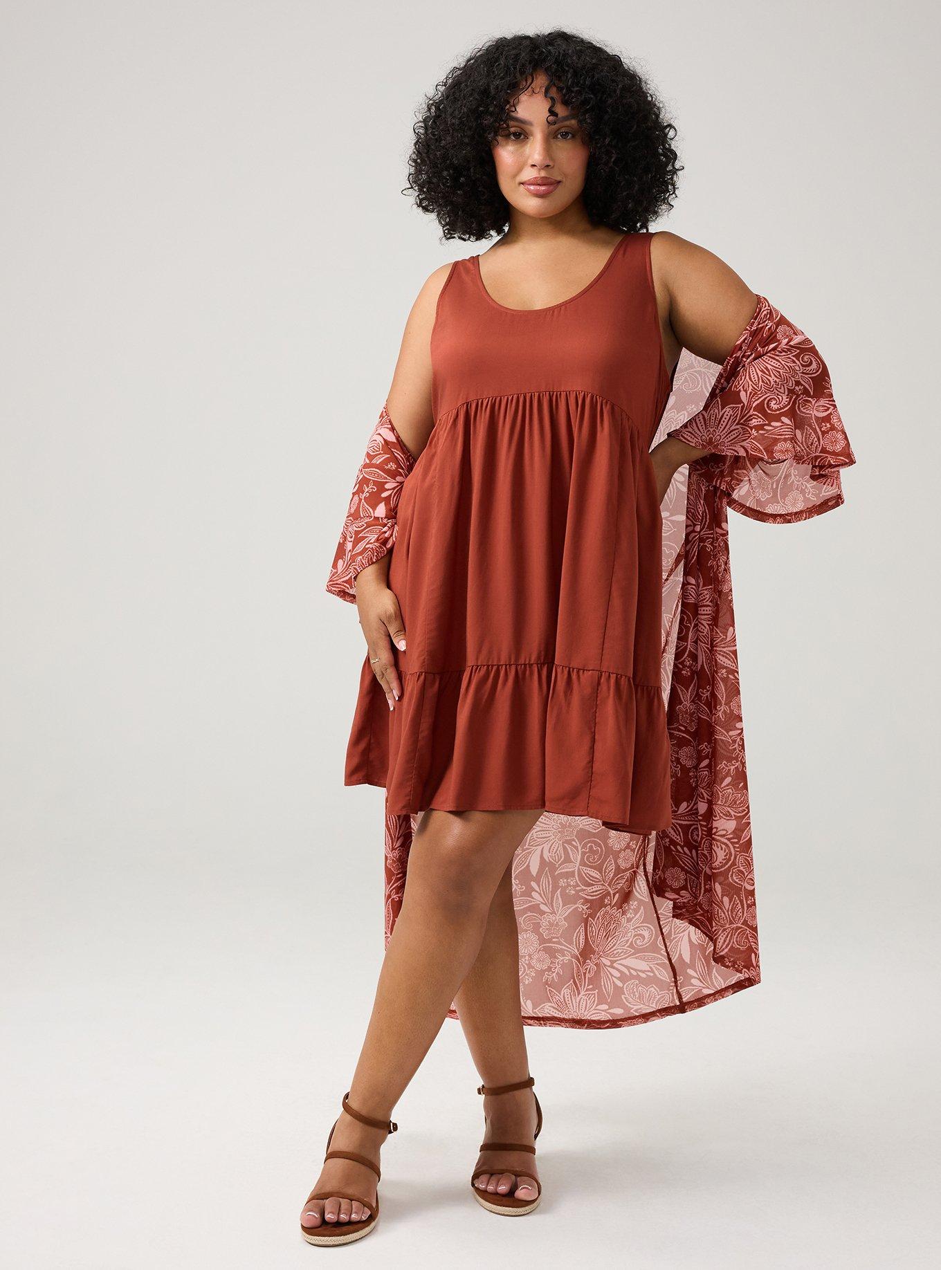 Tiered Tank Mini Dress, ROASTED RUSSET, alternate