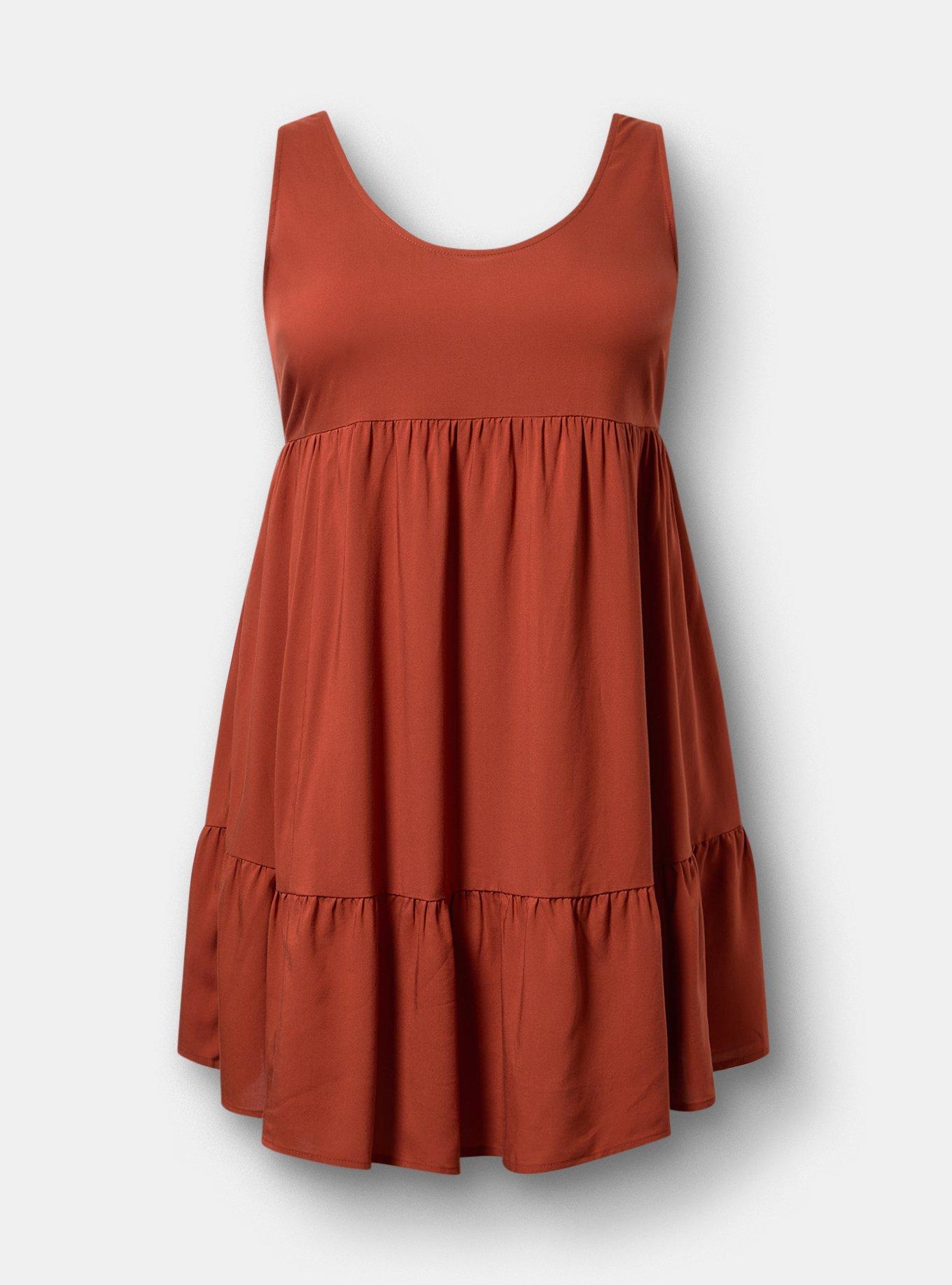 Tiered Tank Mini Dress, ROASTED RUSSET, hi-res