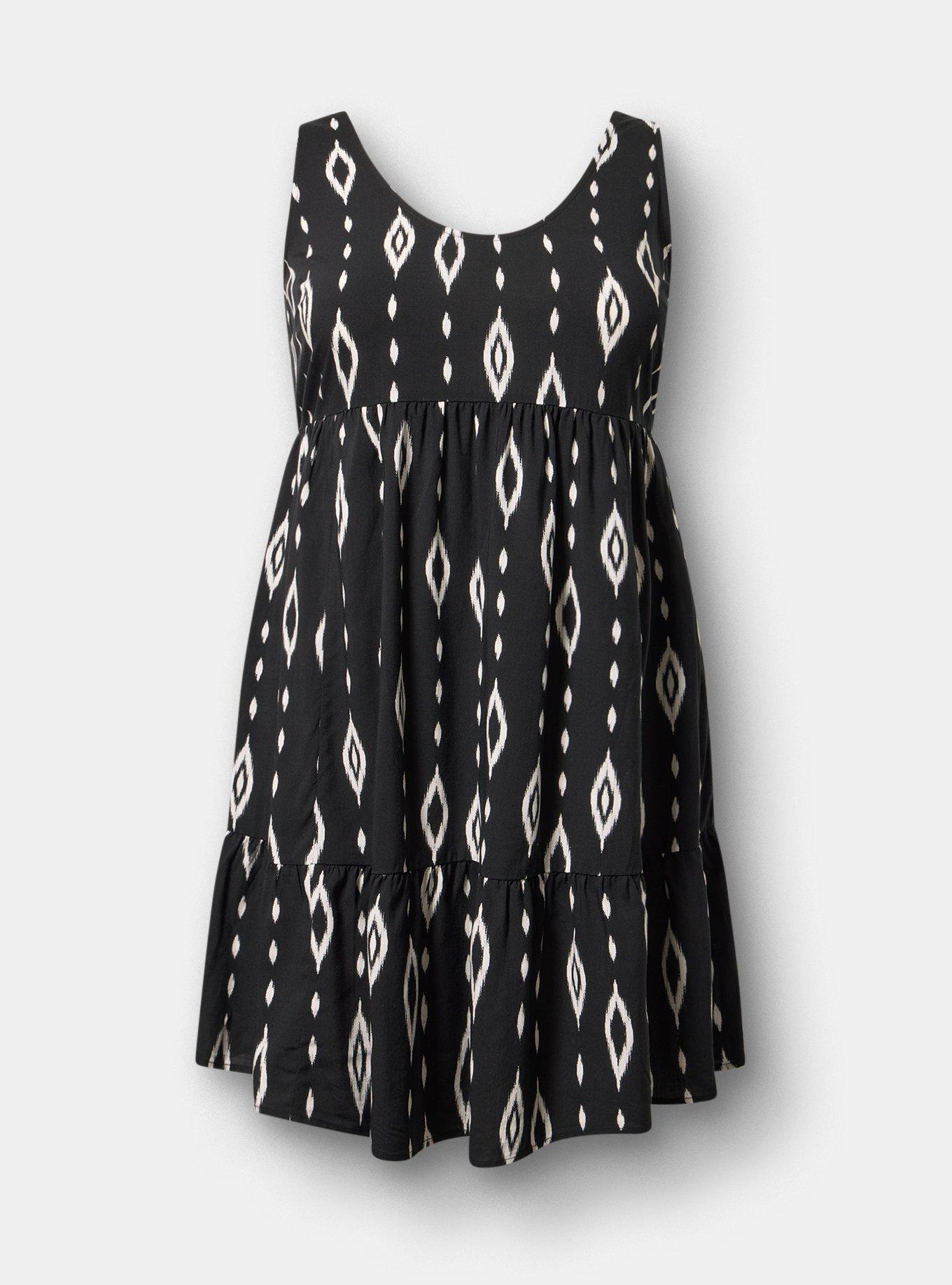 Tiered Tank Mini Dress, DIAMOND CURTAIN BLACK, flat