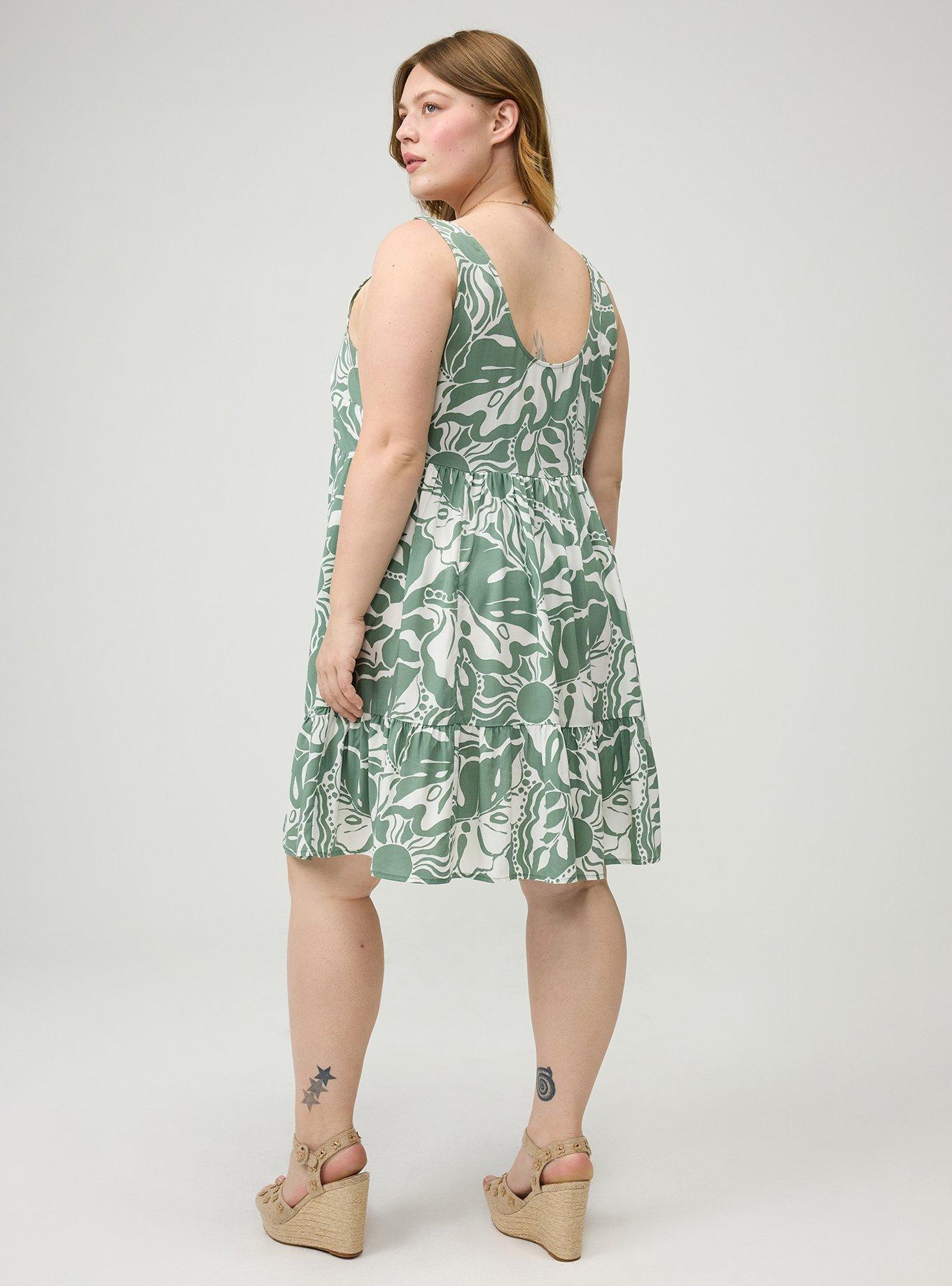 Tiered Tank Mini Dress, SUNNY TROPICAL GREEN, alternate