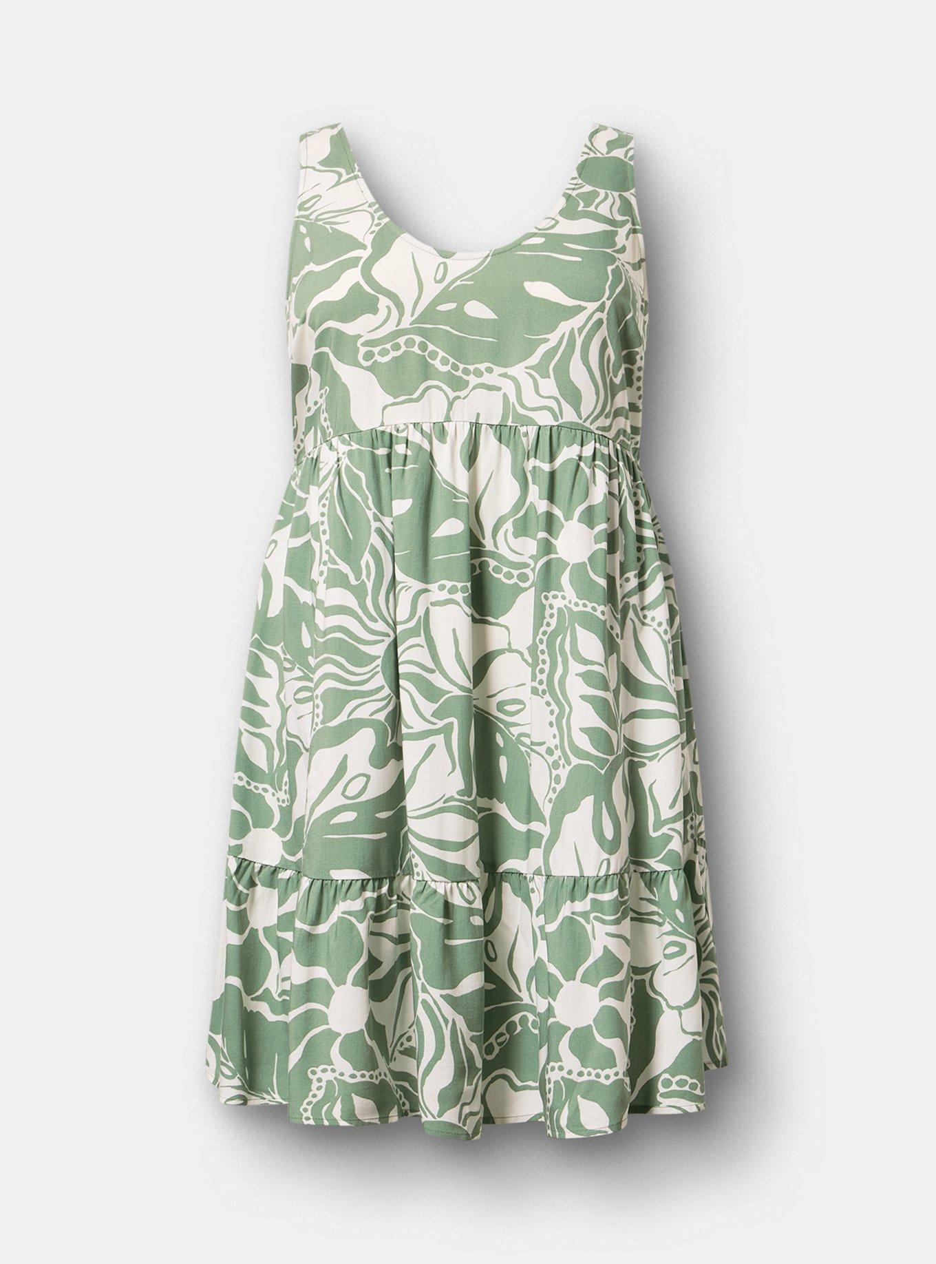 Tiered Tank Mini Dress, SUNNY TROPICAL GREEN, flat