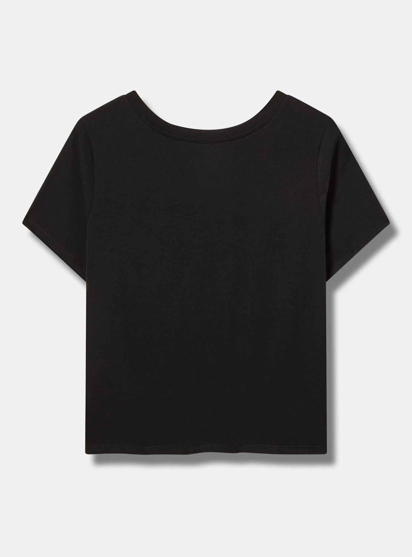 Palms Fitted Vintage Jersey Crop Ringer Tee