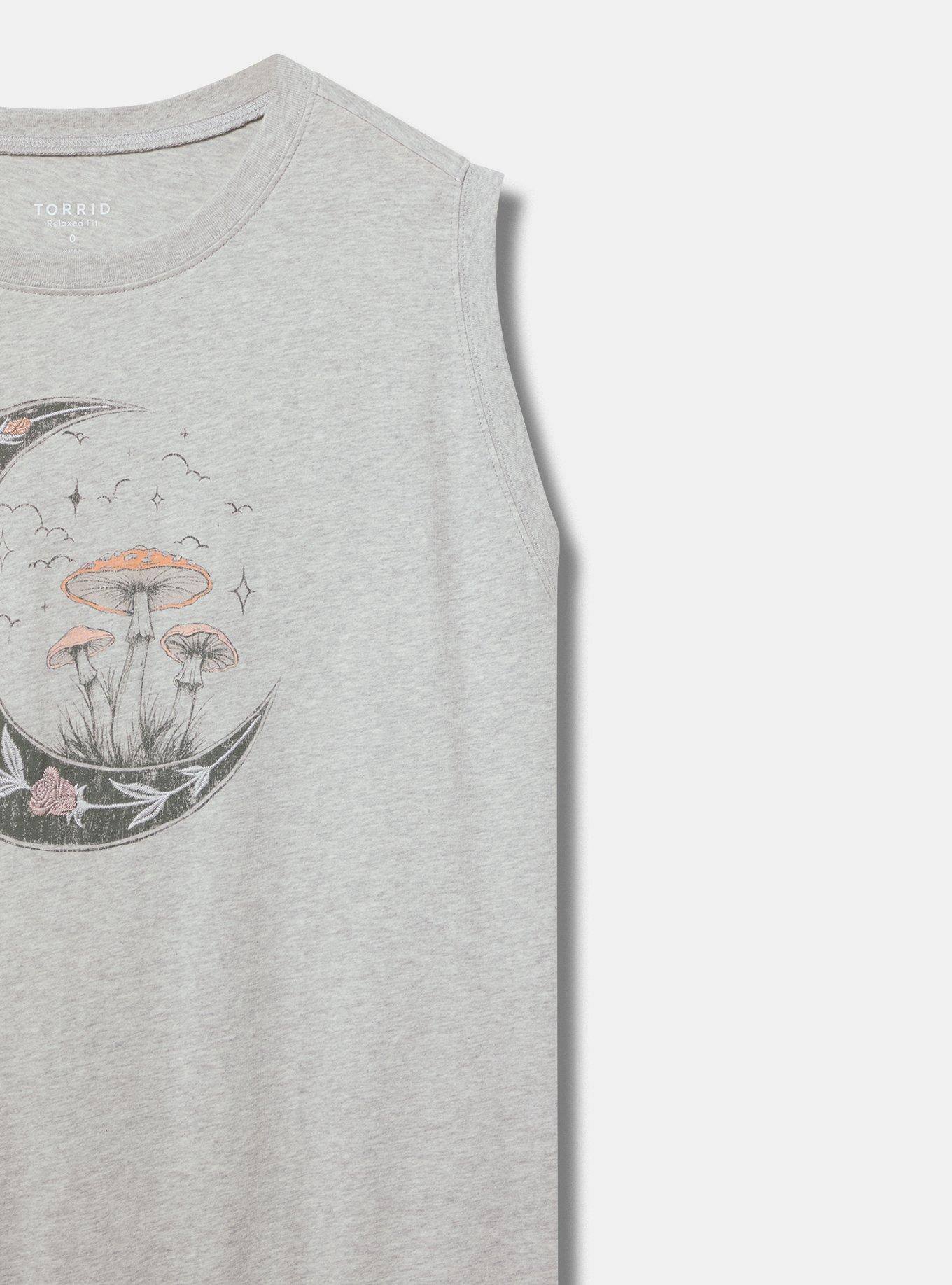 Floral Mushroom Moon Relaxed Heritage Jersey Tank