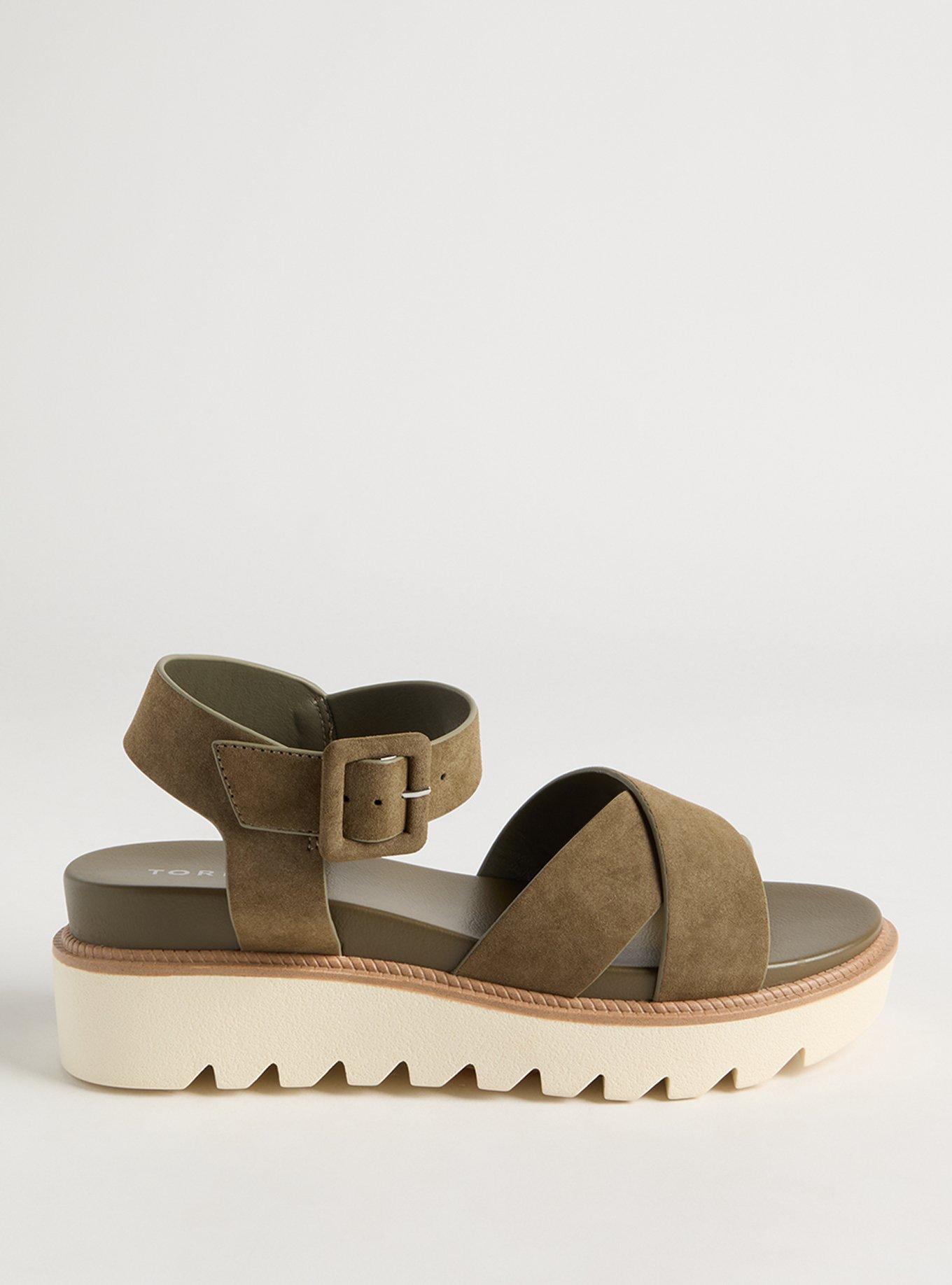 Dual Cross Strap Flatform Sandal (WW)