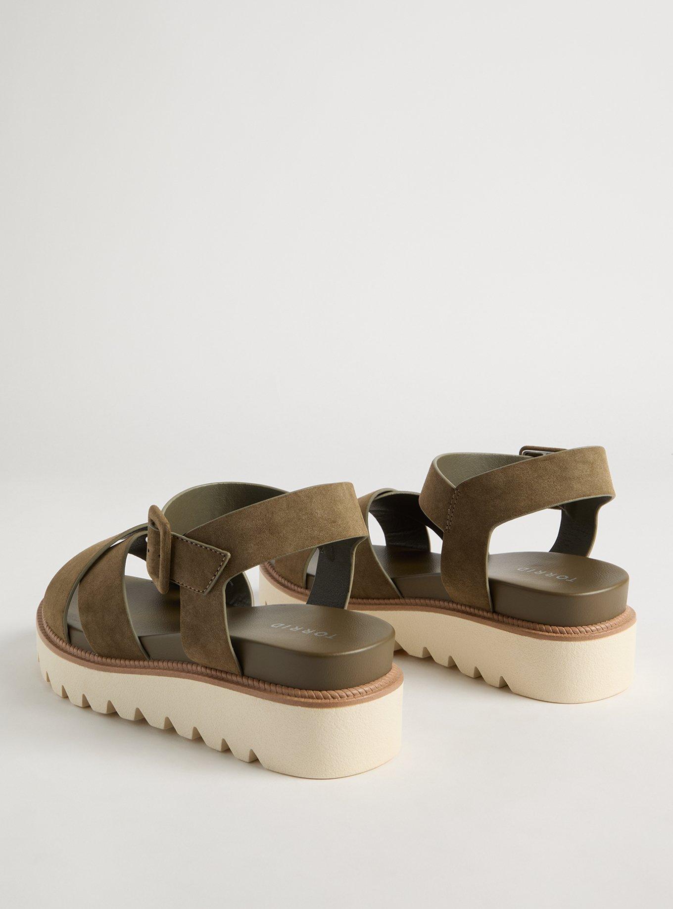 Dual Cross Strap Flatform Sandal (WW)