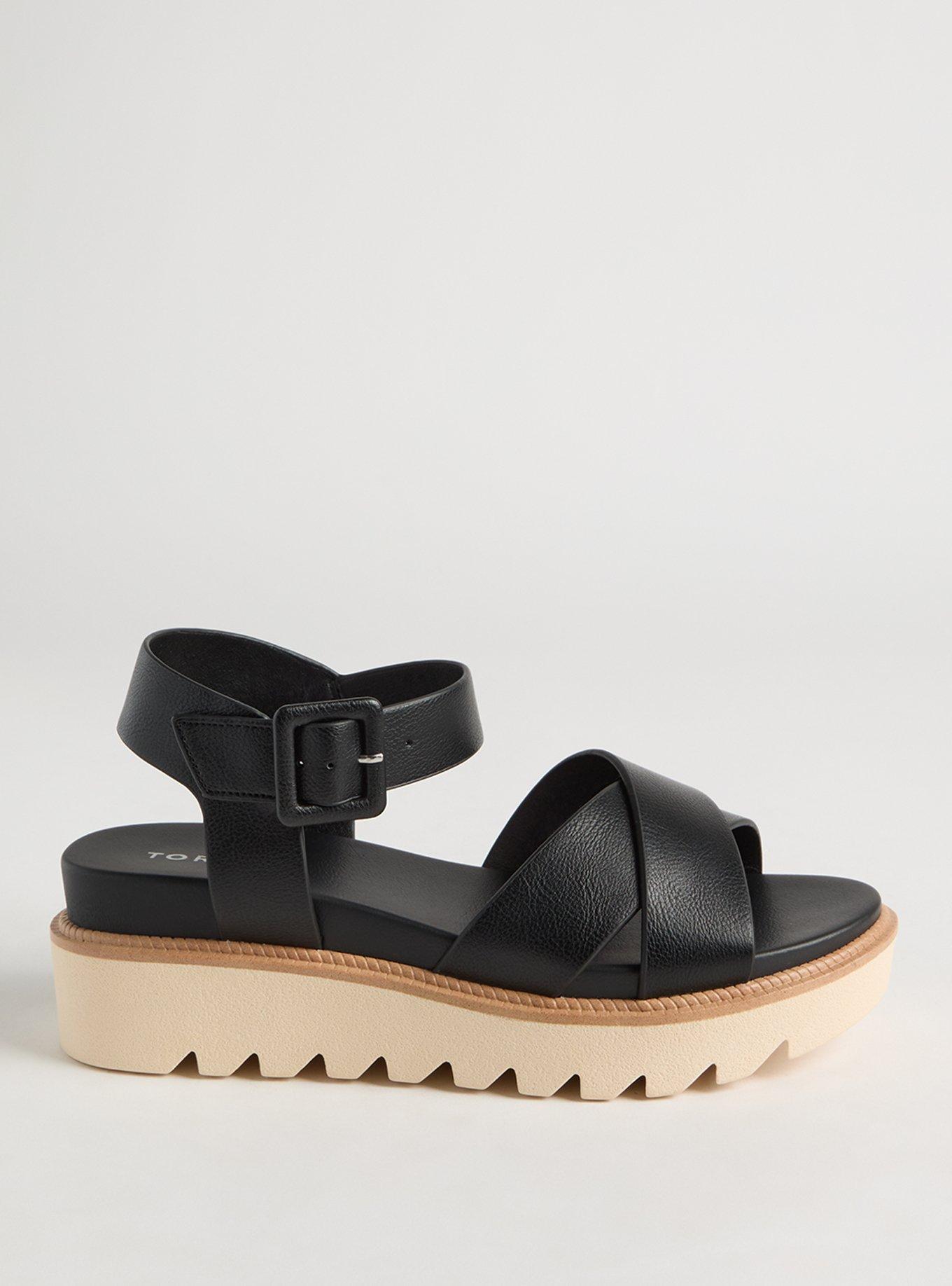 Dual Cross Strap Flatform Sandal (WW)