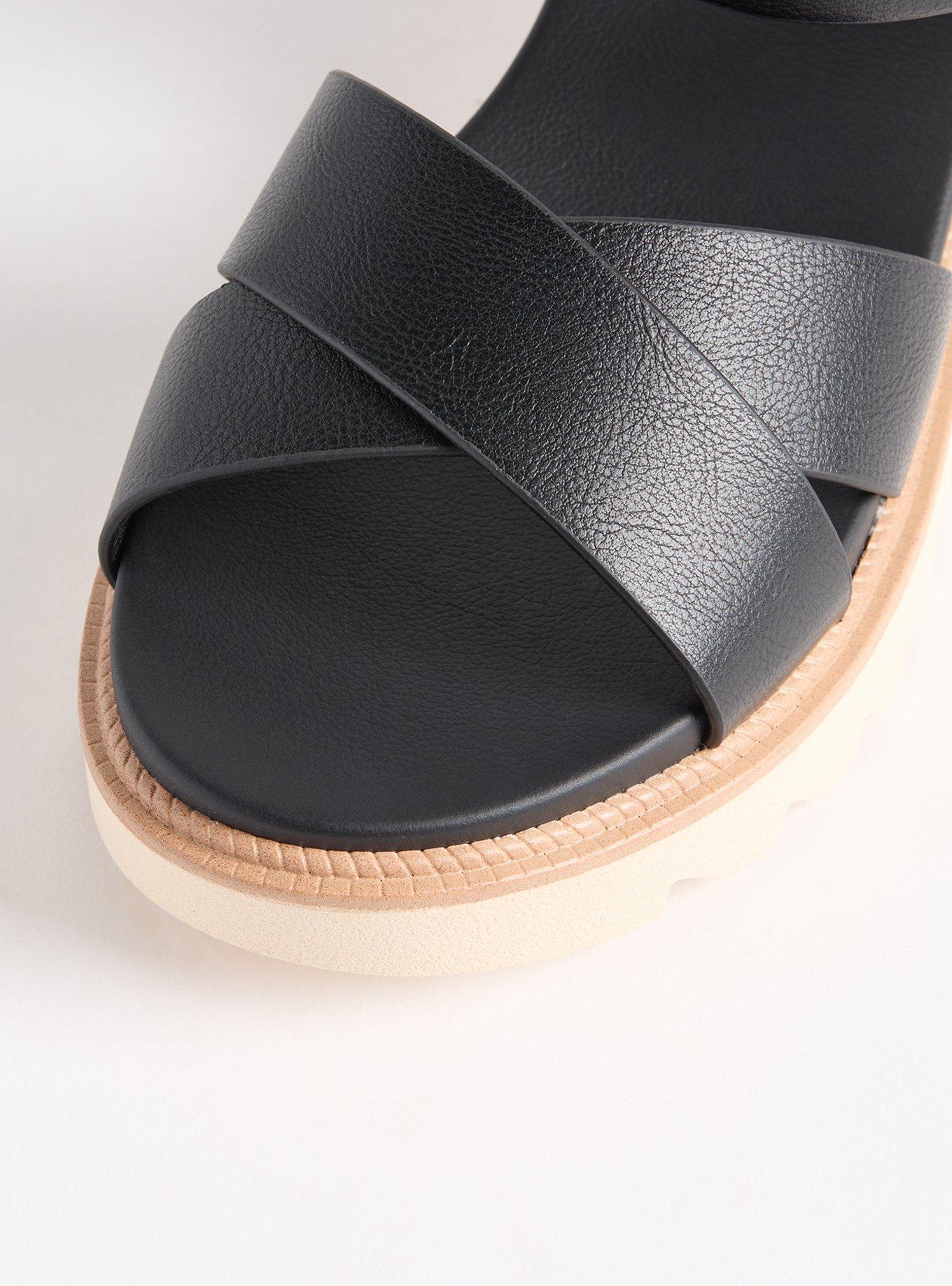 Dual Cross Strap Flatform Sandal (WW)