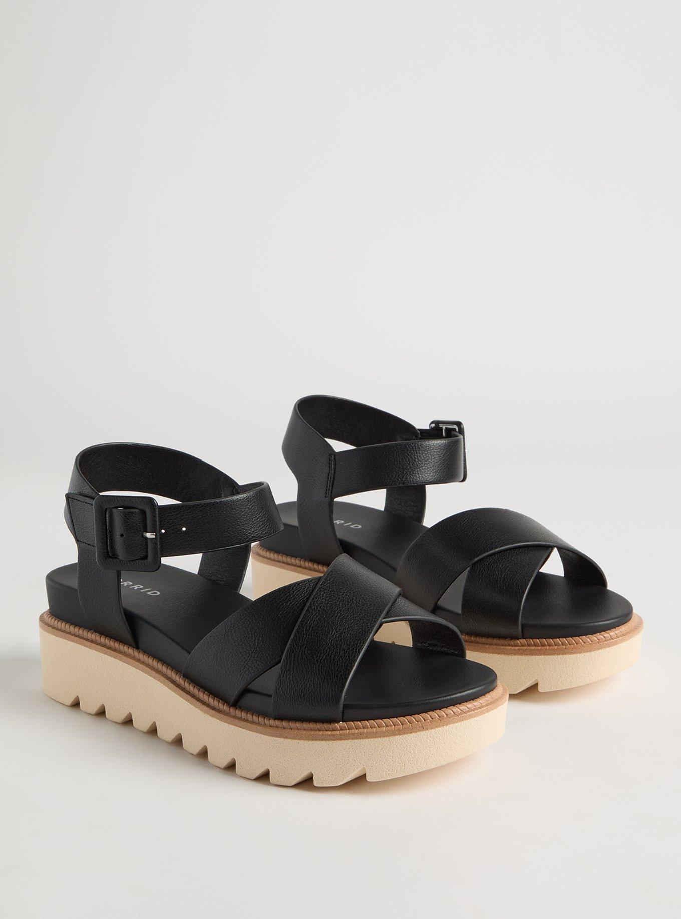 Dual Cross Strap Flatform Sandal (WW)
