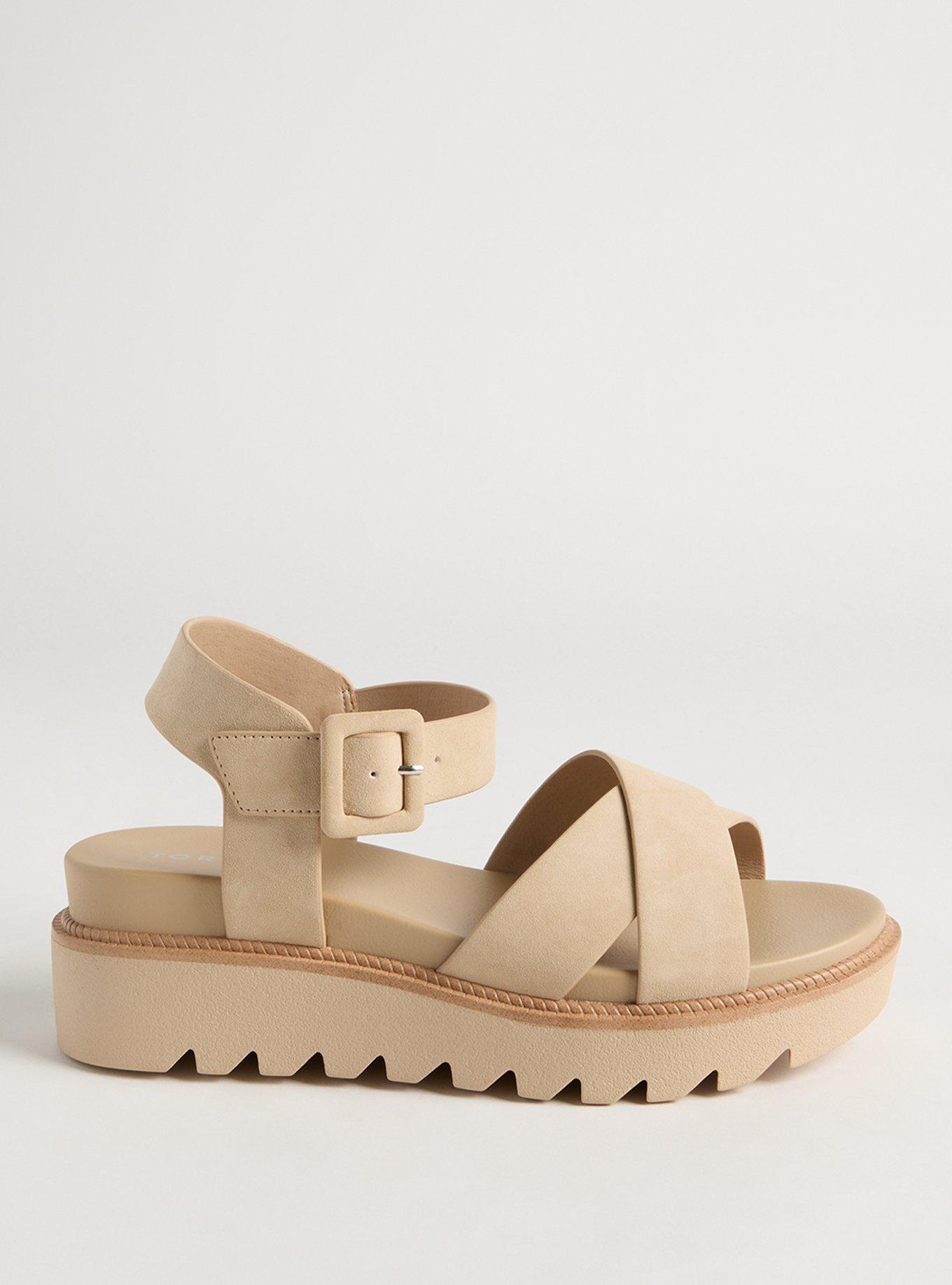 Dual Cross Strap Flatform Sandal (WW)