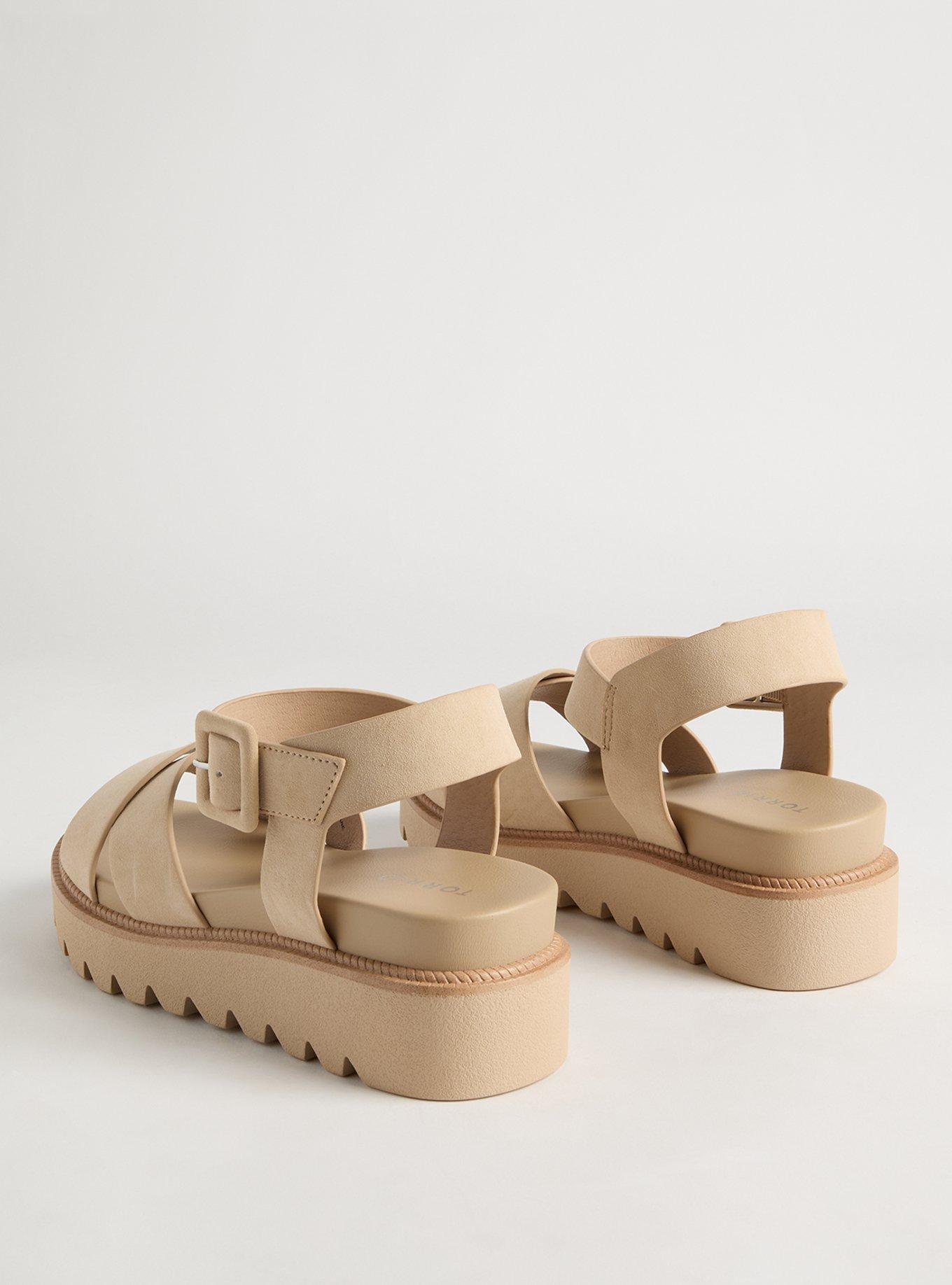 Dual Cross Strap Flatform Sandal (WW)