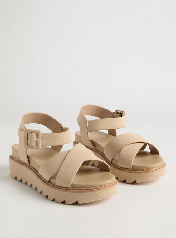 Plus Size - Dual Cross Strap Flatform Sandal (WW) - Torrid Plus Size - Dual Cross Strap Flatform Sandal (WW) - Torrid