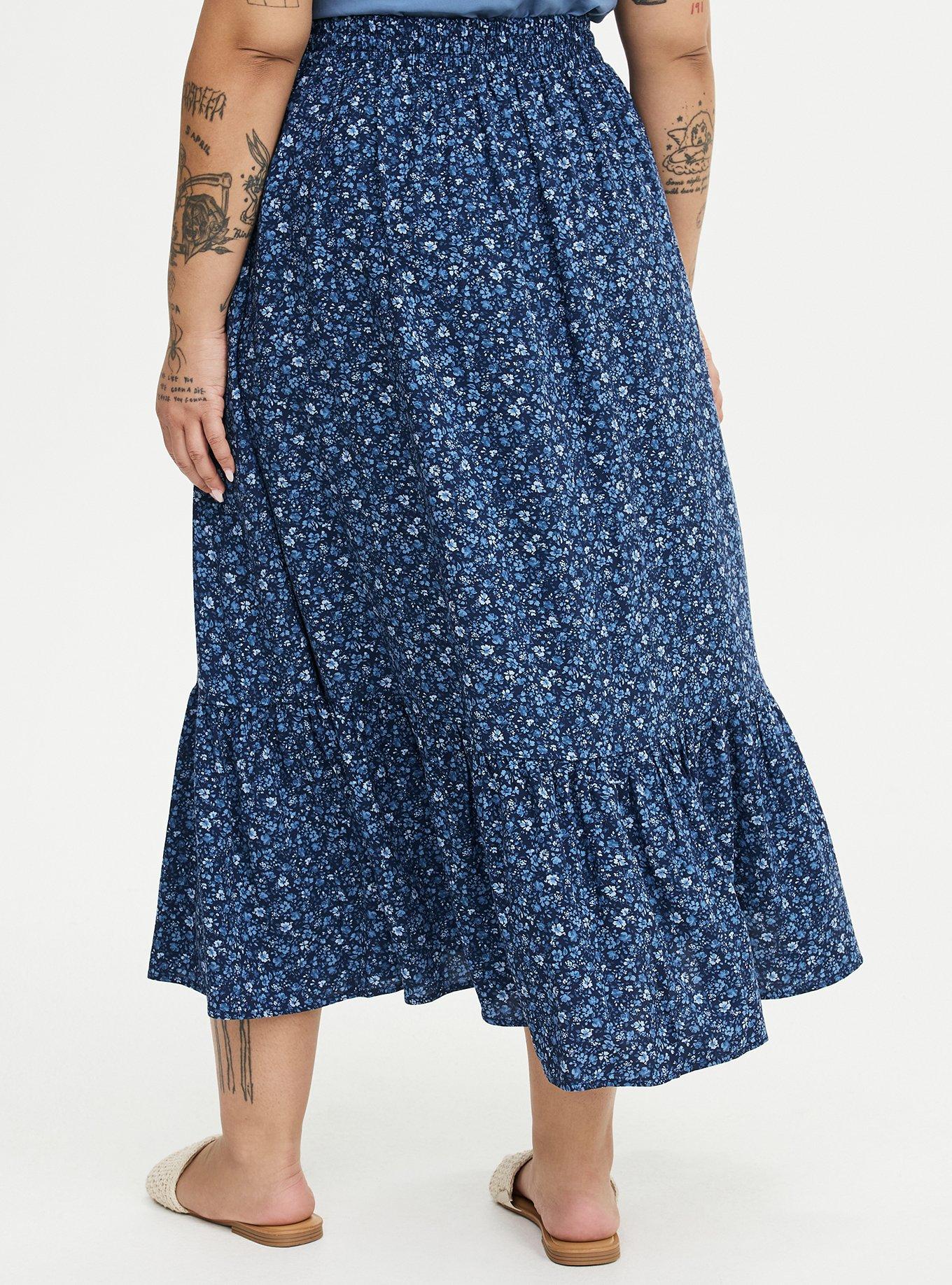 Tiered Maxi Skirt, LOVELY DITSY FLORAL BLUE, alternate