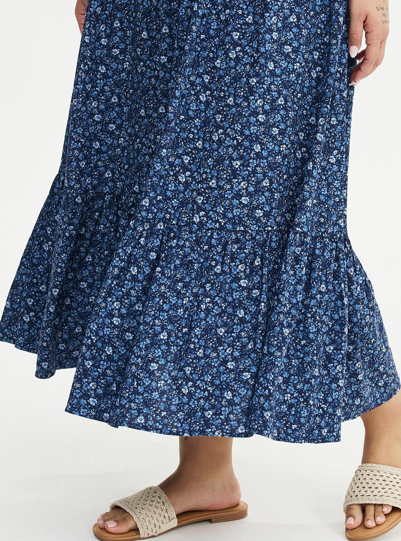 Tiered Maxi Skirt, LOVELY DITSY FLORAL BLUE, alternate