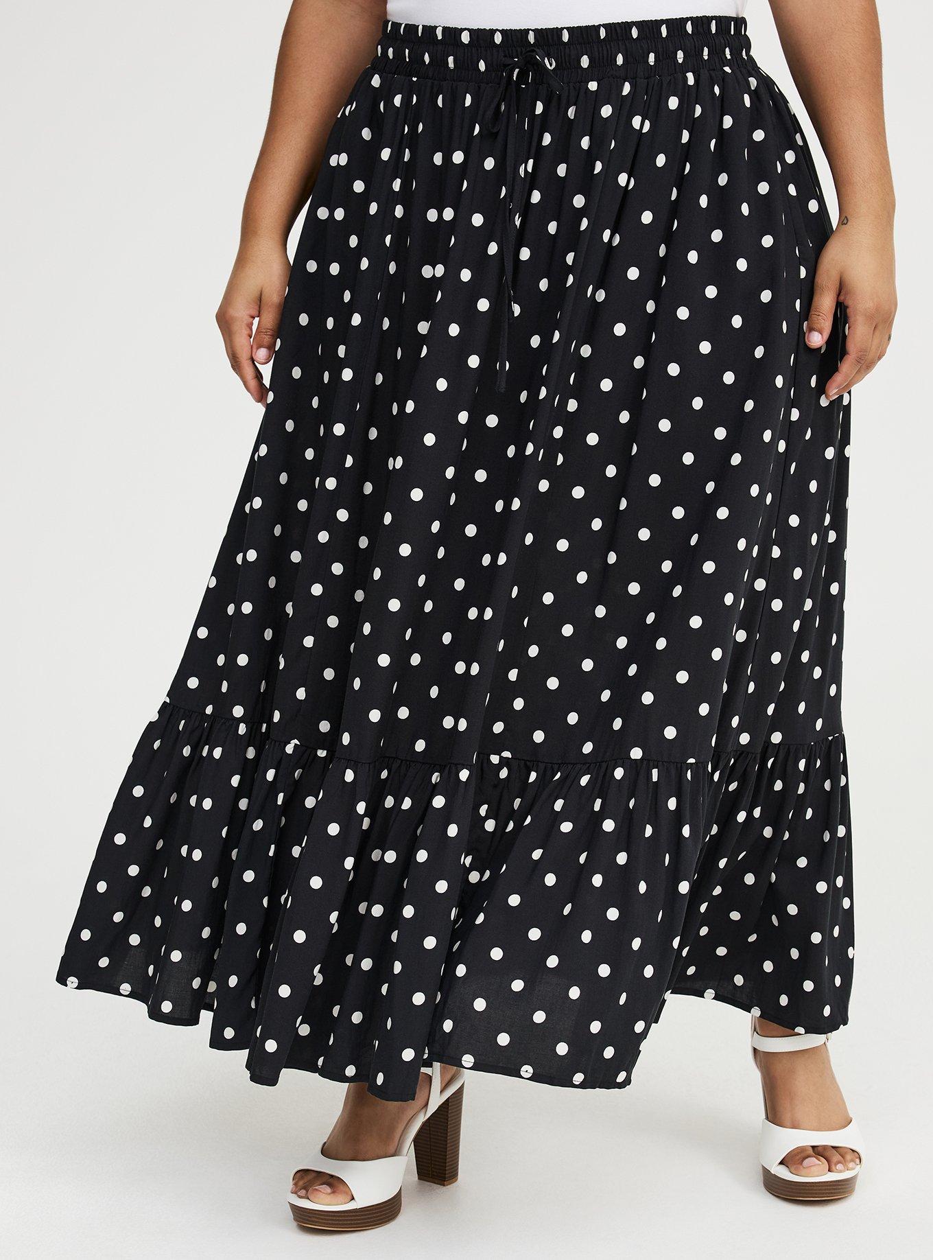 Tiered Maxi Skirt, COMMIT DOT BLACK, alternate