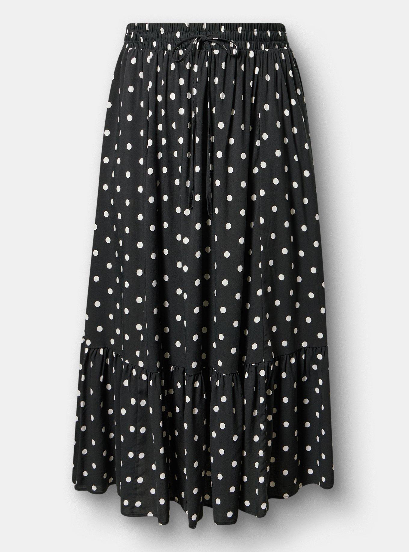 Tiered Maxi Skirt, COMMIT DOT BLACK, hi-res