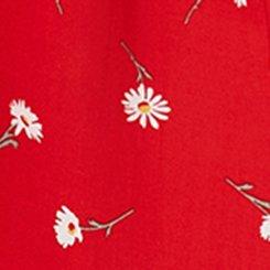 Tiered Challis Maxi Skirt, DARA DAISIES FLORAL RED, swatch