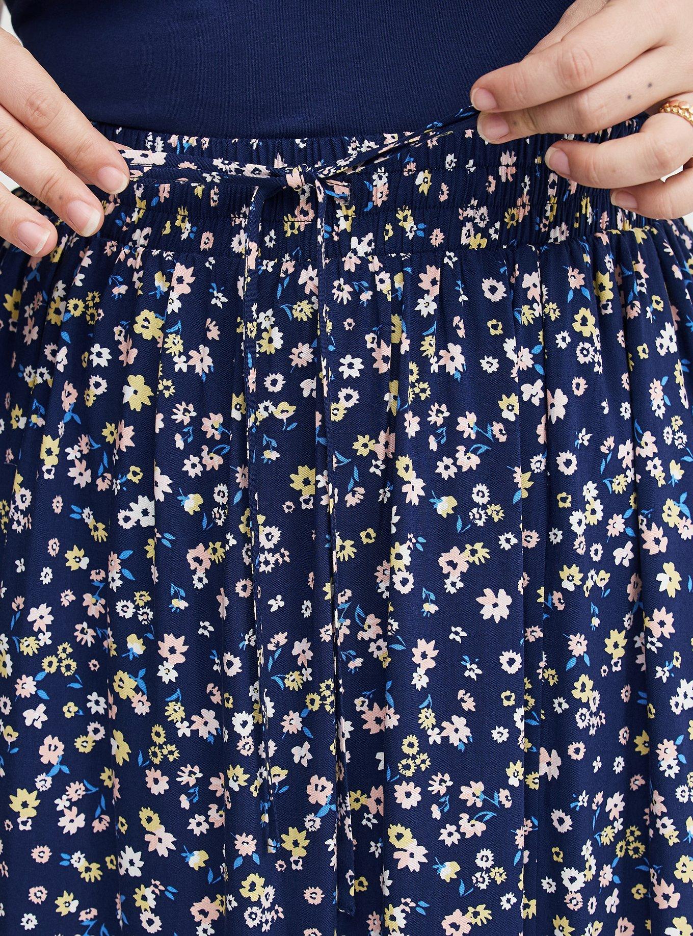 Tiered Challis Maxi Skirt, TONIGHT FLORAL NAVY, alternate