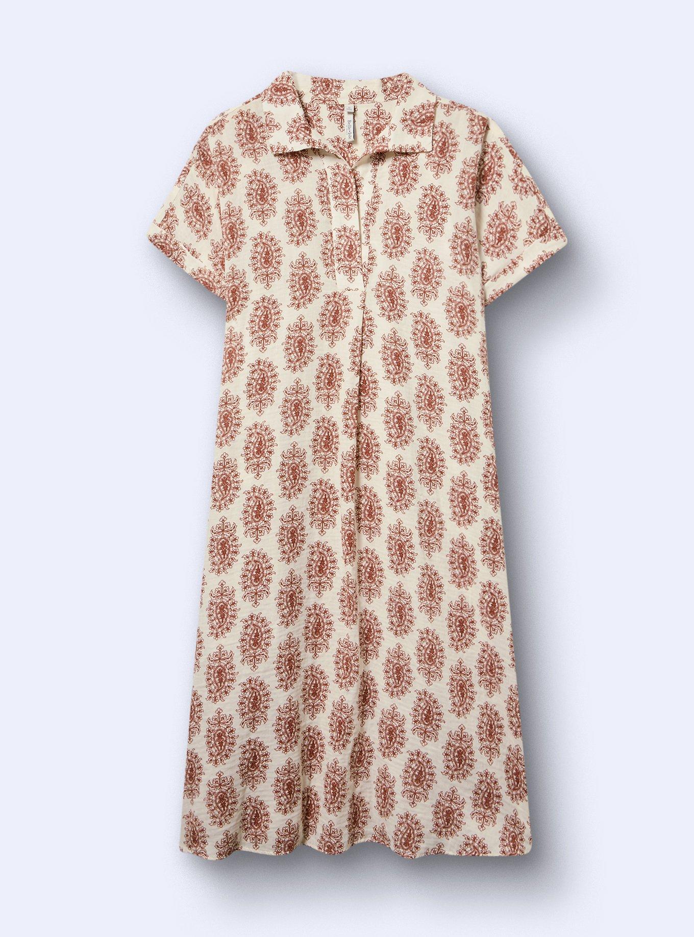 Belle Isle Popover Dolman Maxi Dress, FRIDA PAISLEY RED, flat