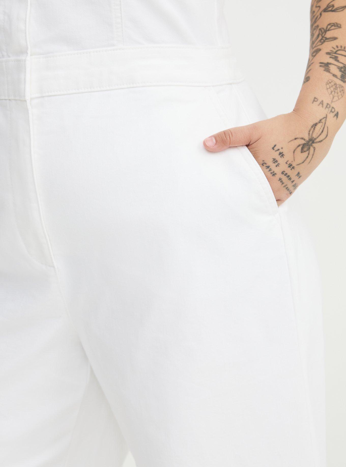 Denim Jumpsuit, WHITE, alternate