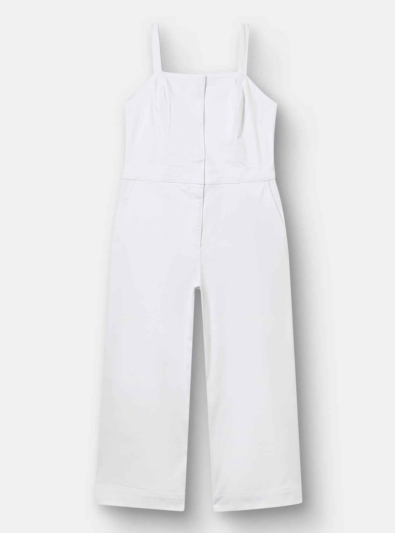 Denim Jumpsuit, WHITE, hi-res