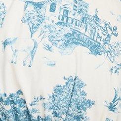 Corset Sleeveless Peplum Top, COUNTRY TOILE WHISPER WHITE, swatch