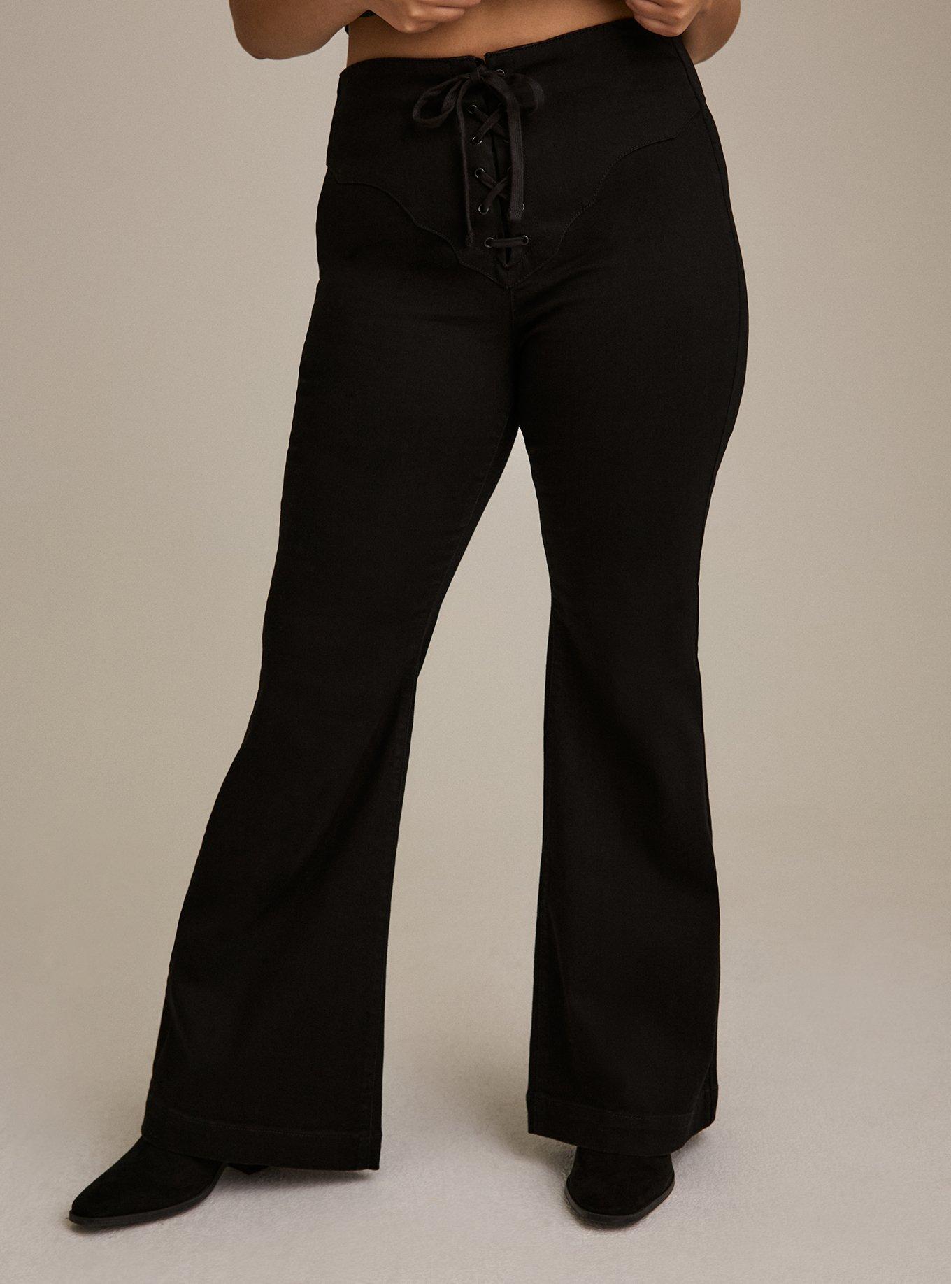 Festi Lace-Up Flare High-Rise Jean