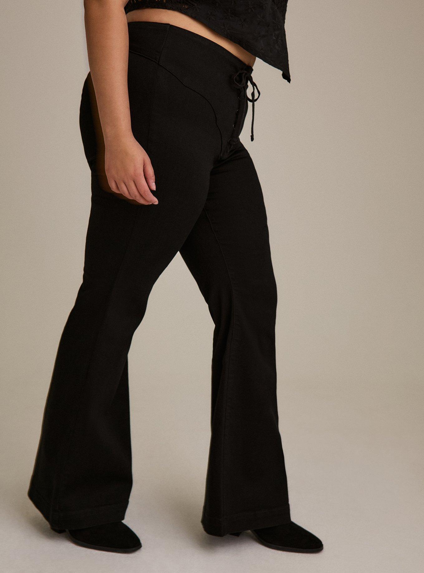 Festi Lace-Up Flare High-Rise Jean