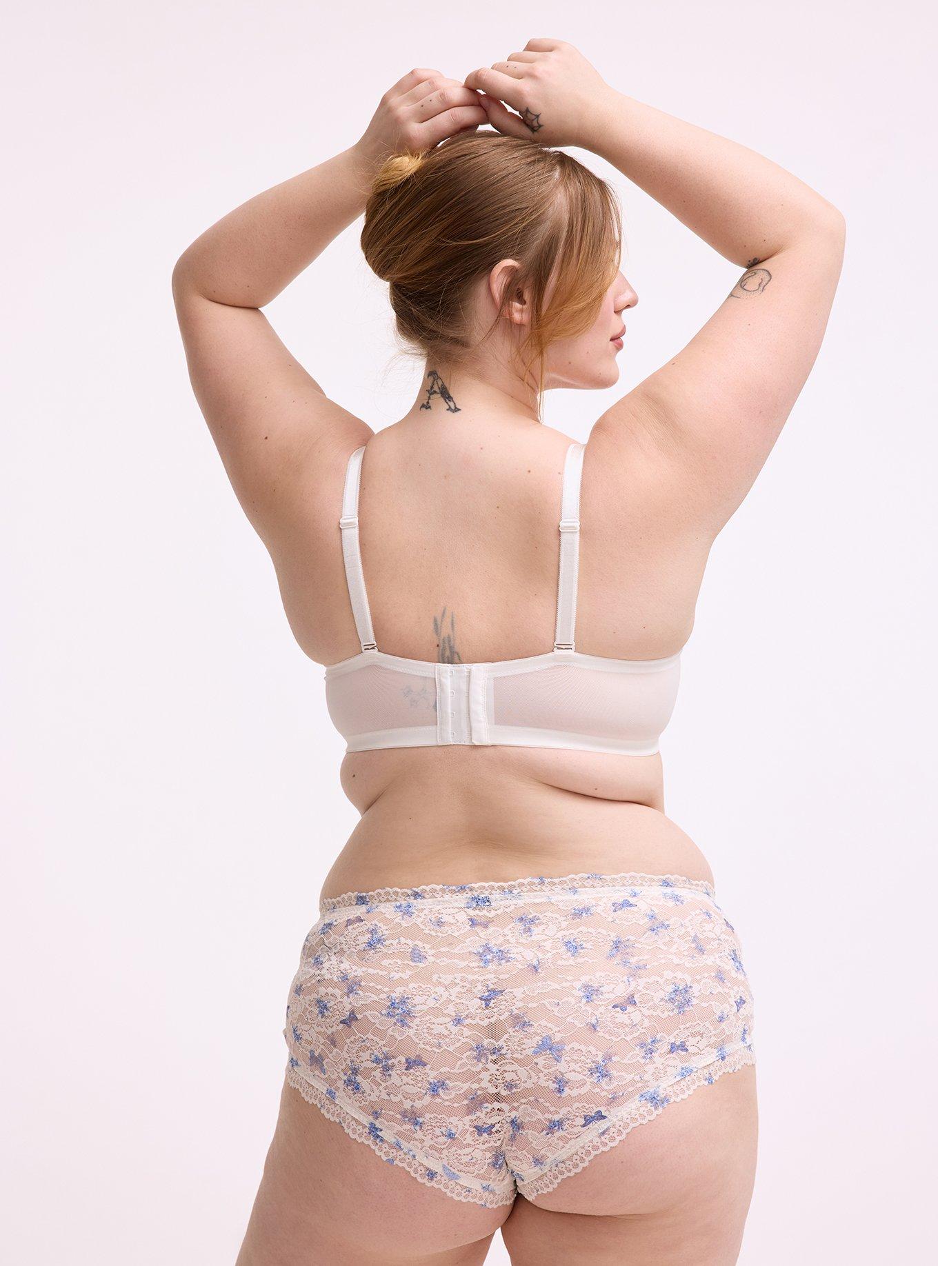 Full Coverage Unlined Lace Trim Bra, COQUETTE FLORAL, alternate